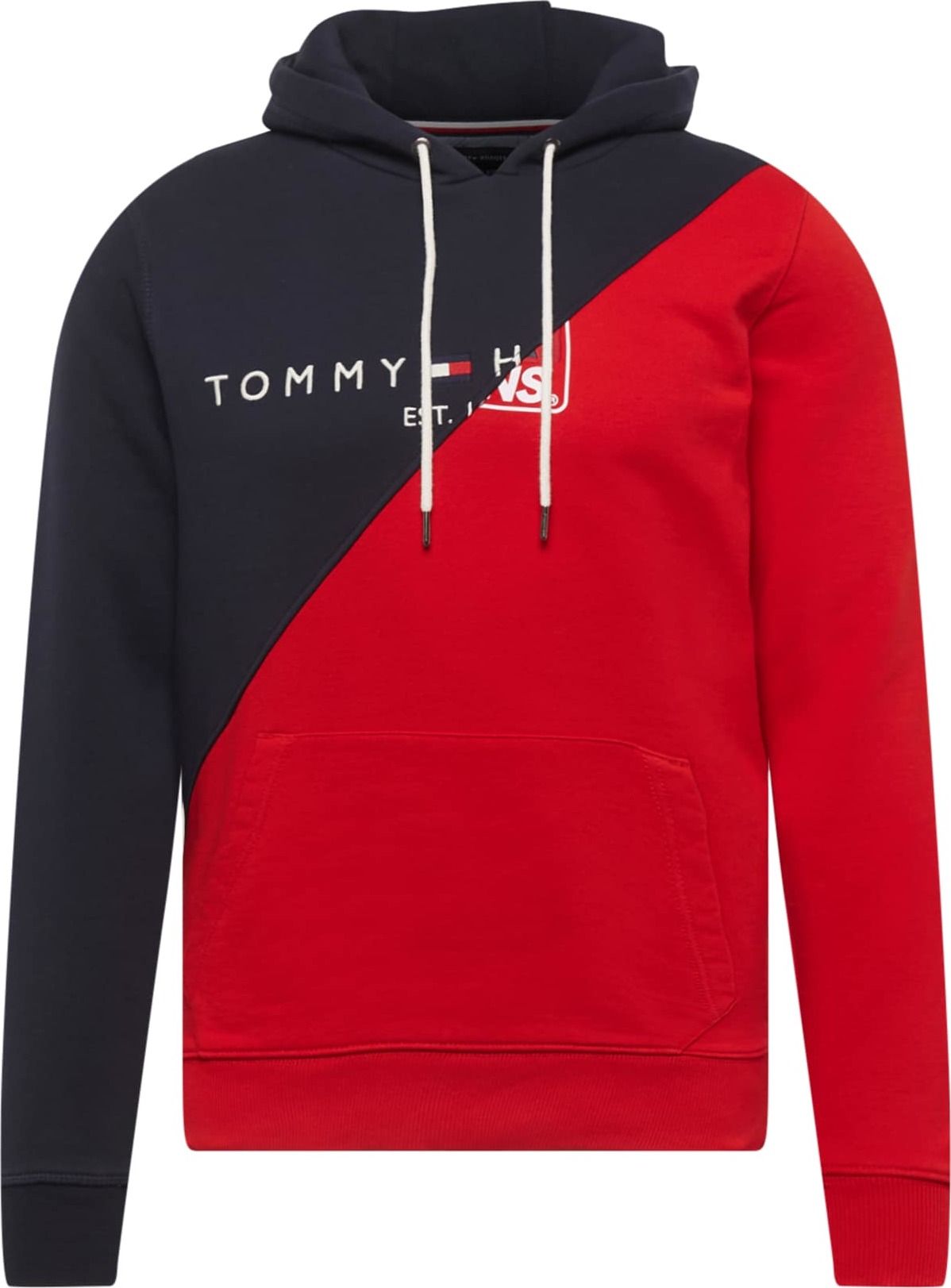 Tommy Jeans Mikina námořnická modř / červená / bílá