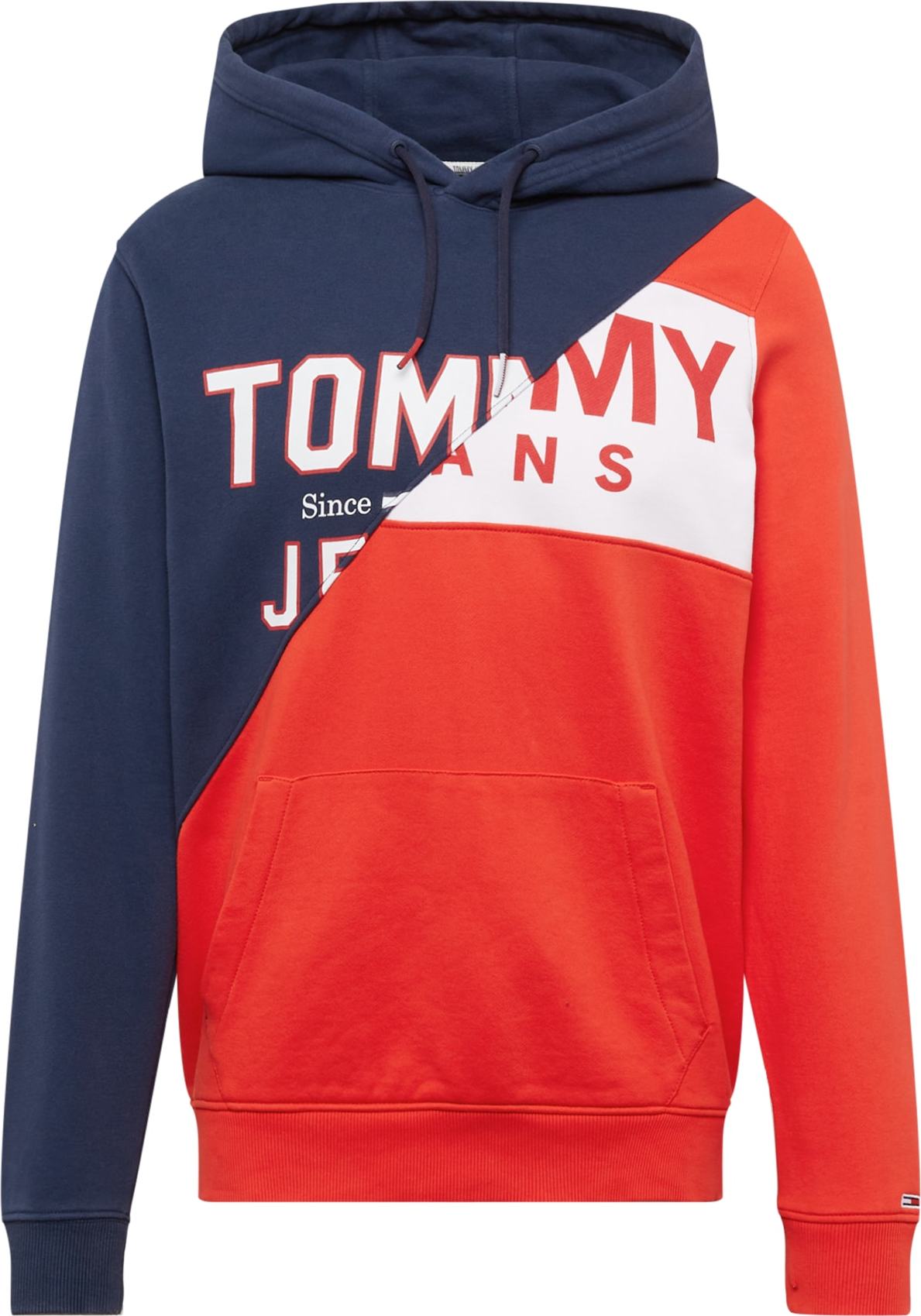 Tommy Jeans Mikina tmavě modrá / červená / bílá