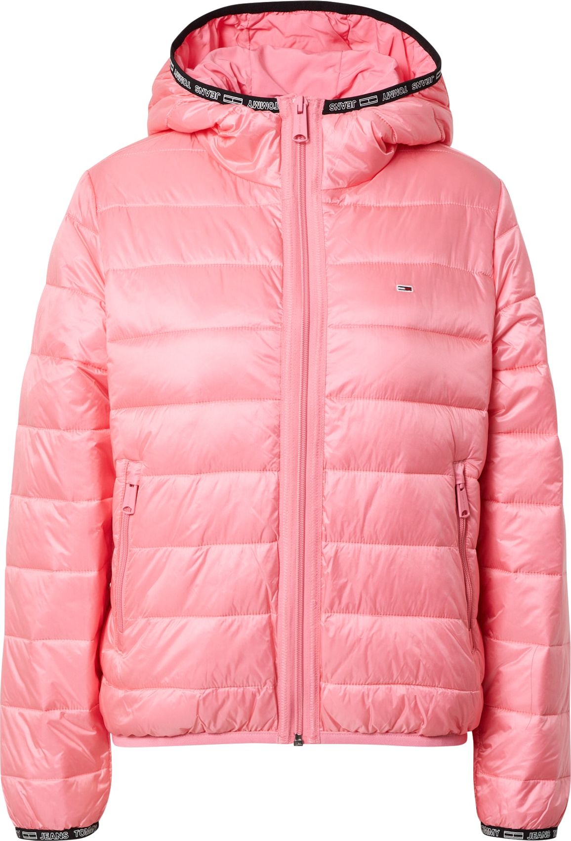 Tommy Jeans Přechodná bunda růžová / černá / bílá