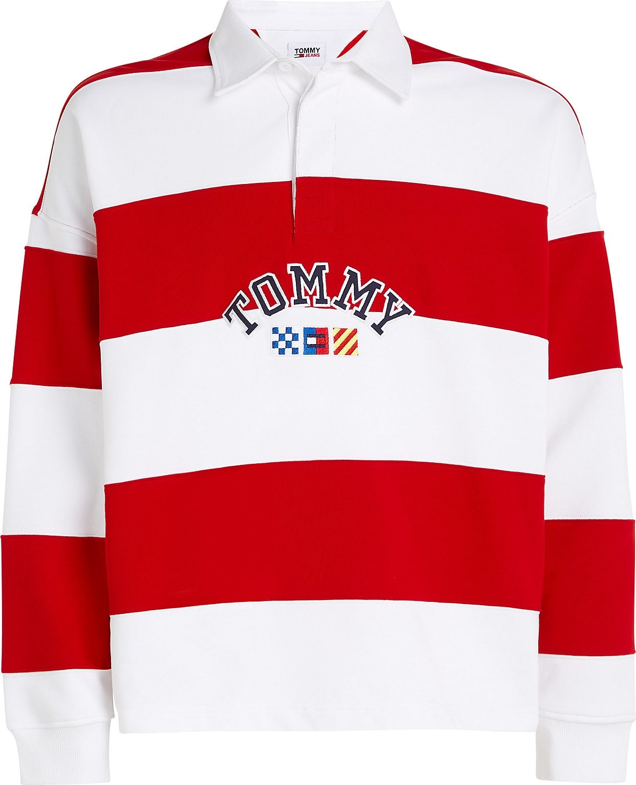 Tommy Jeans Tričko námořnická modř / červená / offwhite