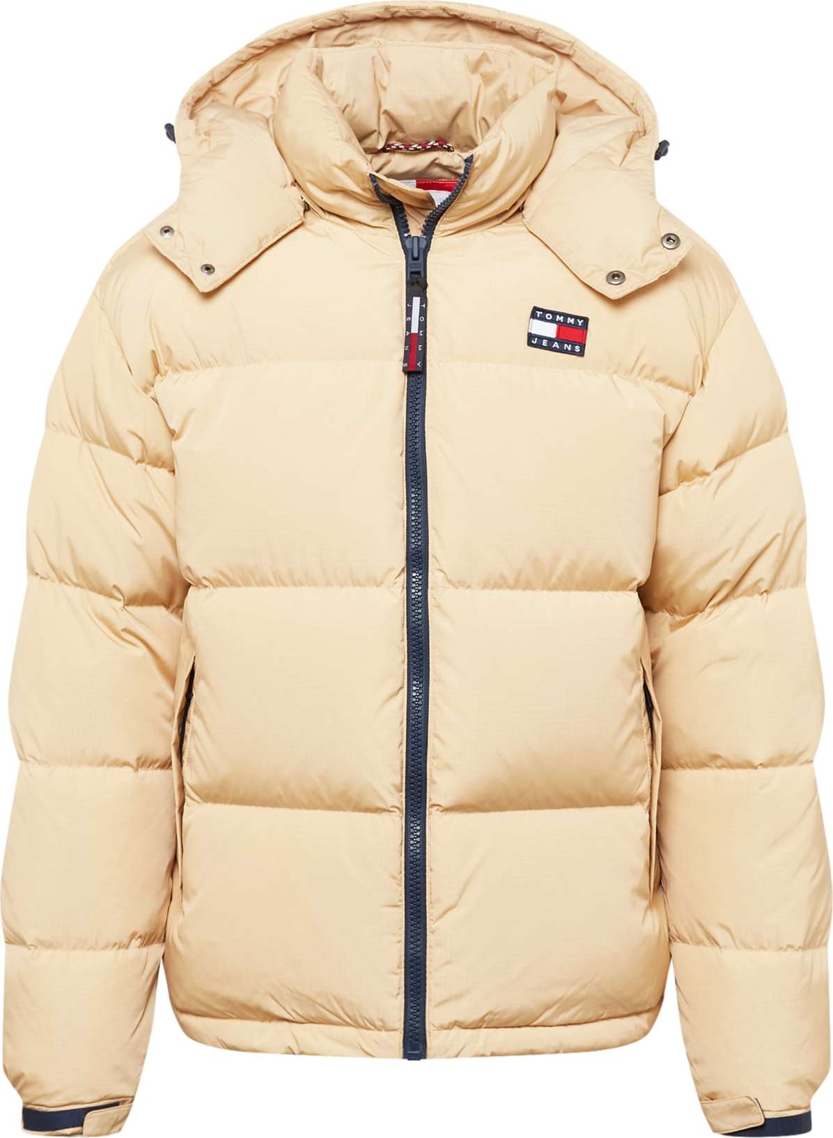 Tommy Jeans Zimní bunda 'Alaska' krémová / námořnická modř / červená / bílá