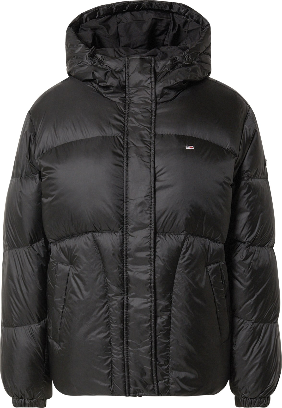 Tommy Jeans Zimní bunda námořnická modř / ohnivá červená / černá / bílá