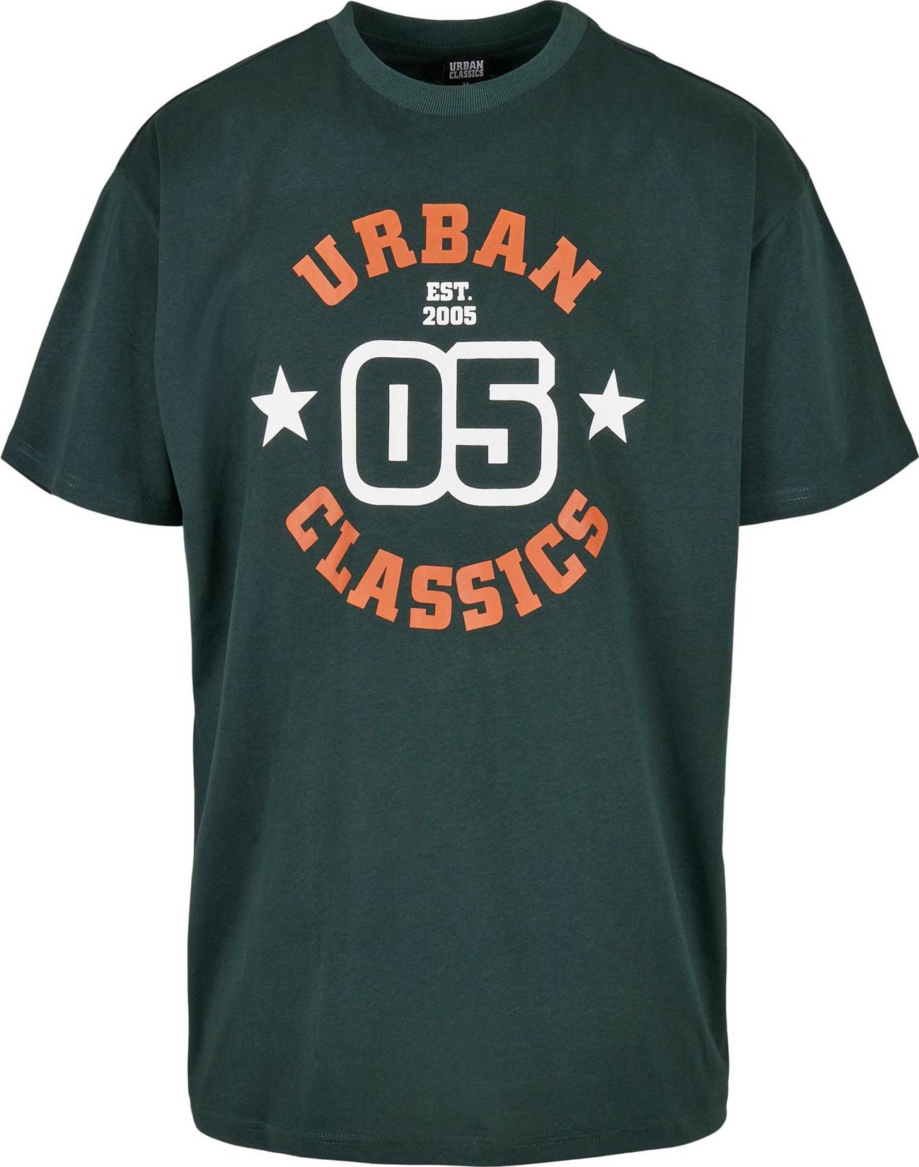 Urban Classics Tričko zelený melír / jasně oranžová / bílá