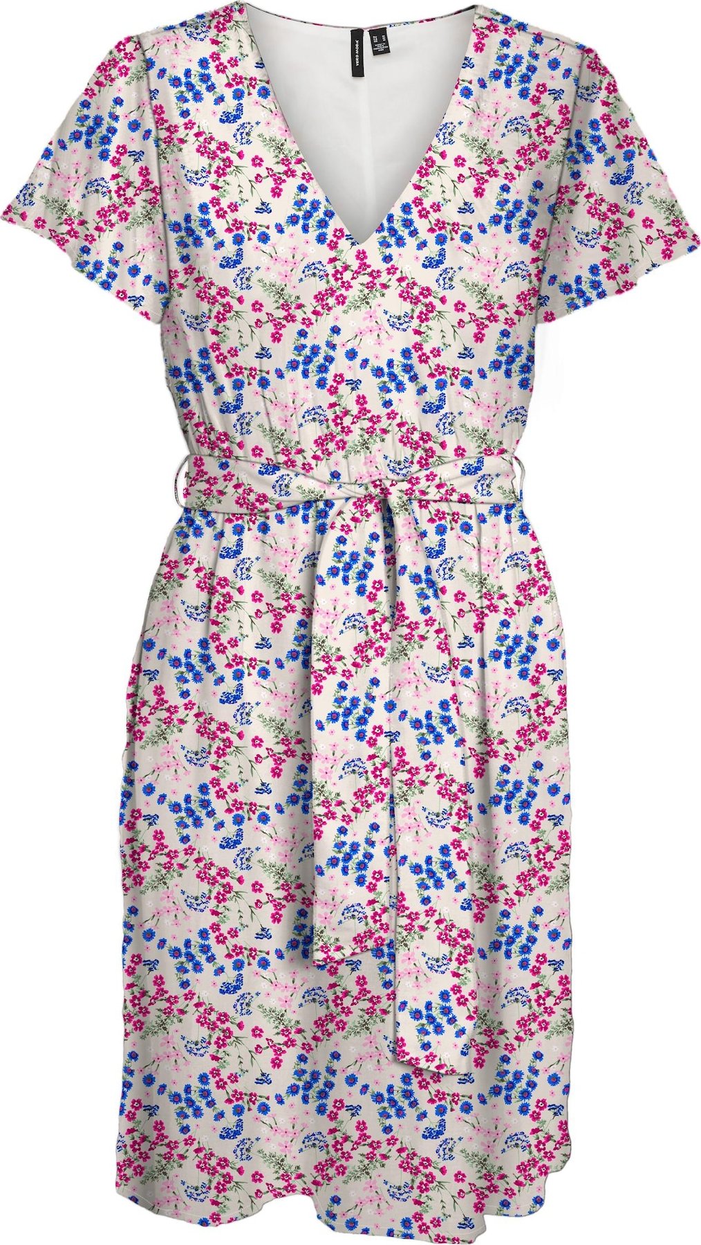 VERO MODA Šaty modrá / zelená / fuchsiová / perlově bílá