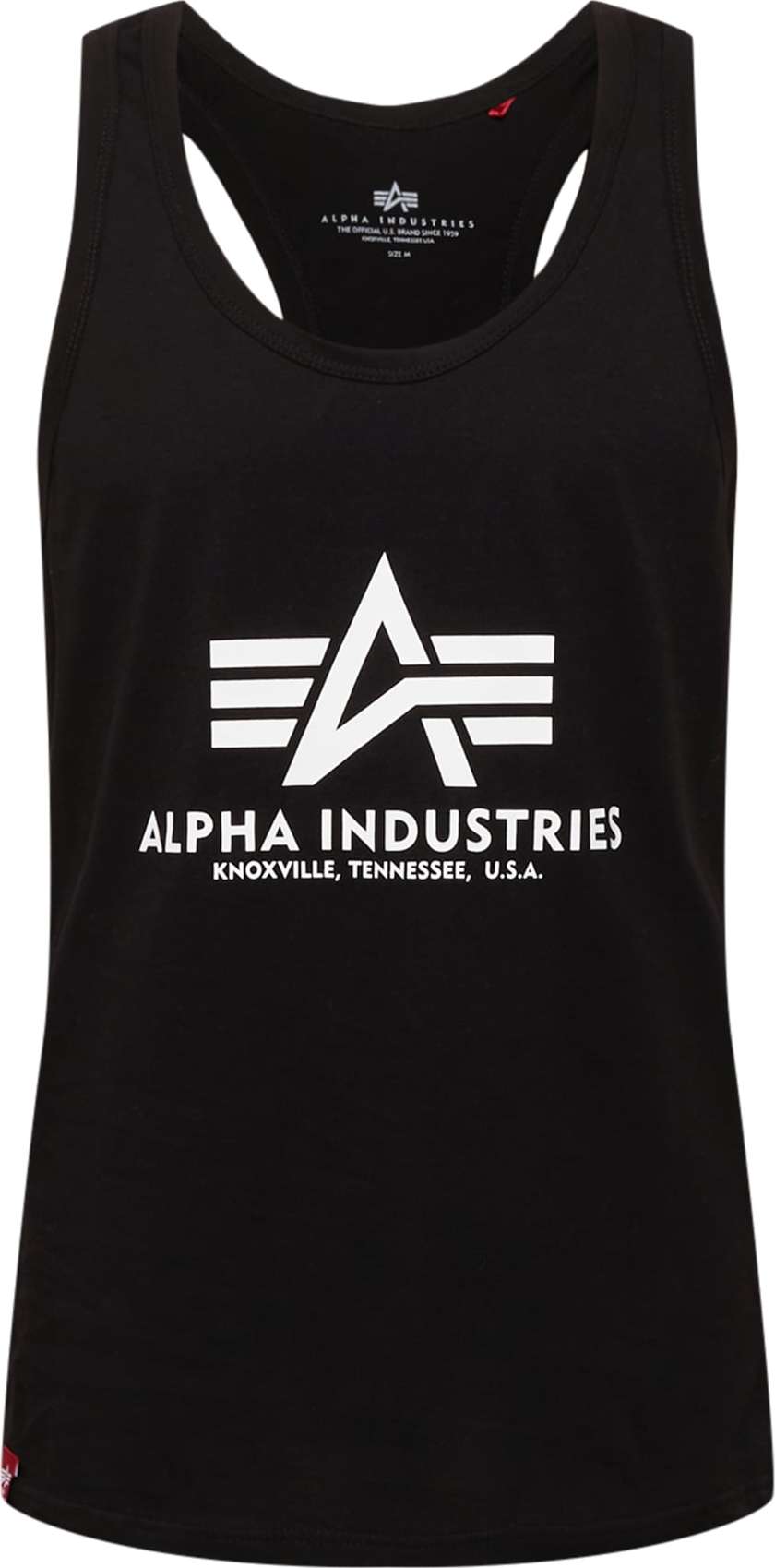 ALPHA INDUSTRIES Tričko černá / bílá