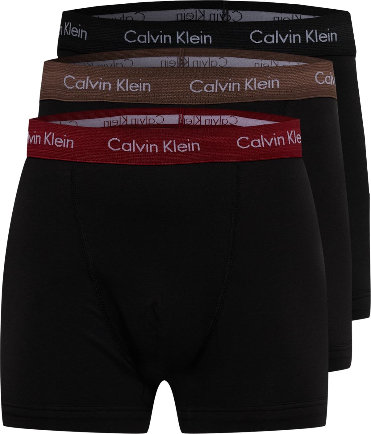 Calvin Klein Underwear Boxerky hnědá / vínově červená / černá / bílá
