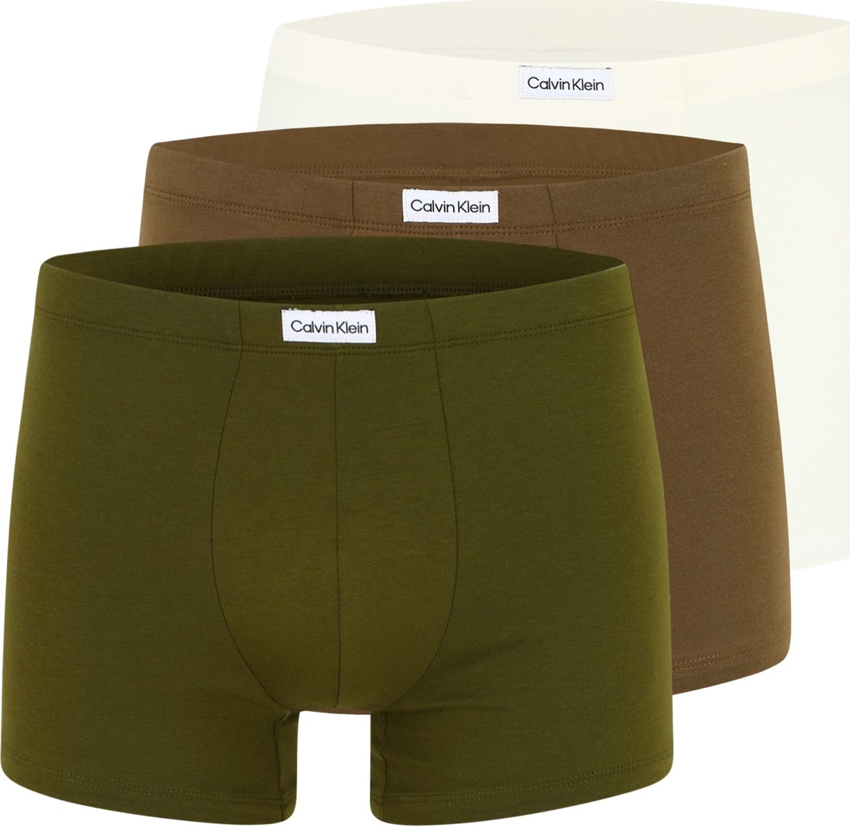 Calvin Klein Underwear Boxerky khaki / olivová / bílá