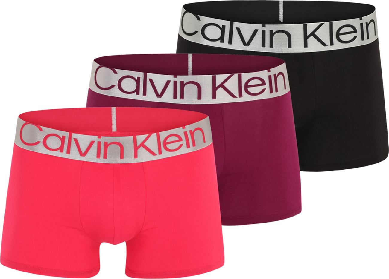 Calvin Klein Underwear Boxerky šedá / malinová / svítivě růžová / černá