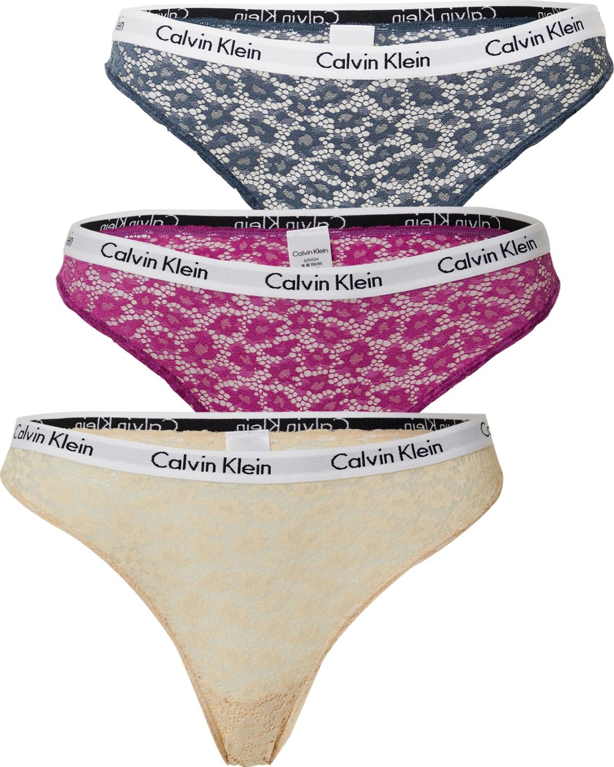 Calvin Klein Underwear Kalhotky chladná modrá / pastelově žlutá / pink / bílá