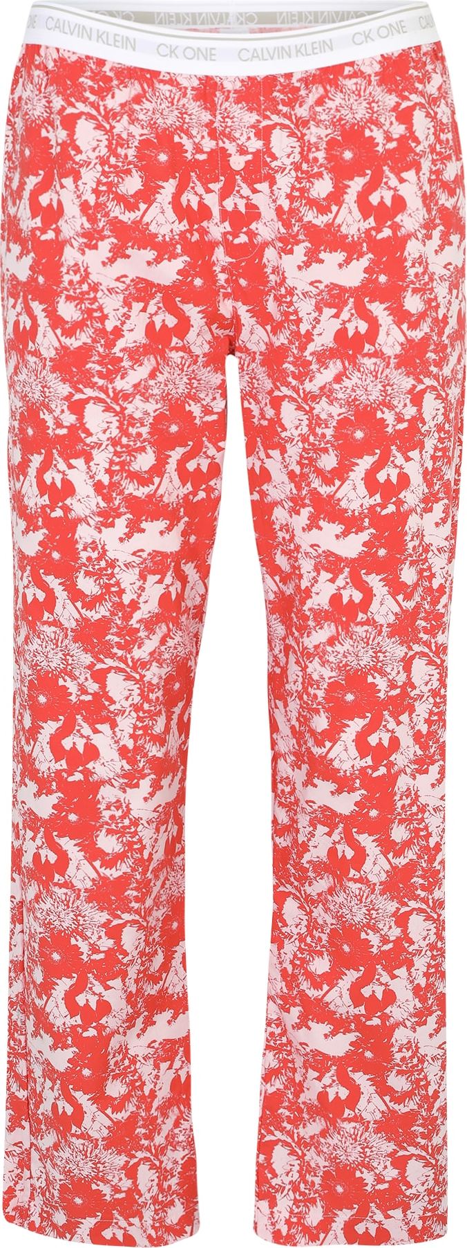 Calvin Klein Underwear Pyžamové kalhoty béžová / červená / bílá