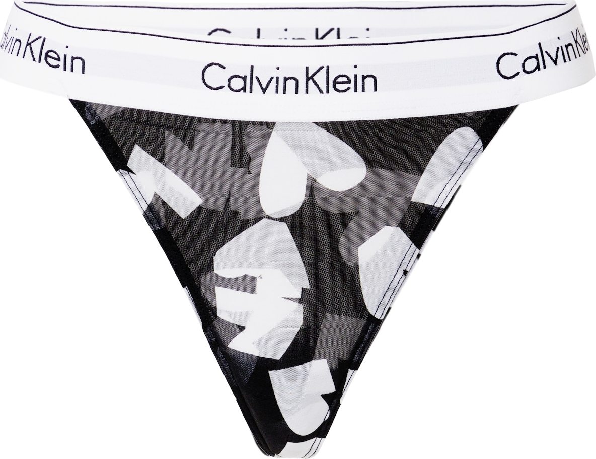 Calvin Klein Underwear Tanga šedá / černá / bílá