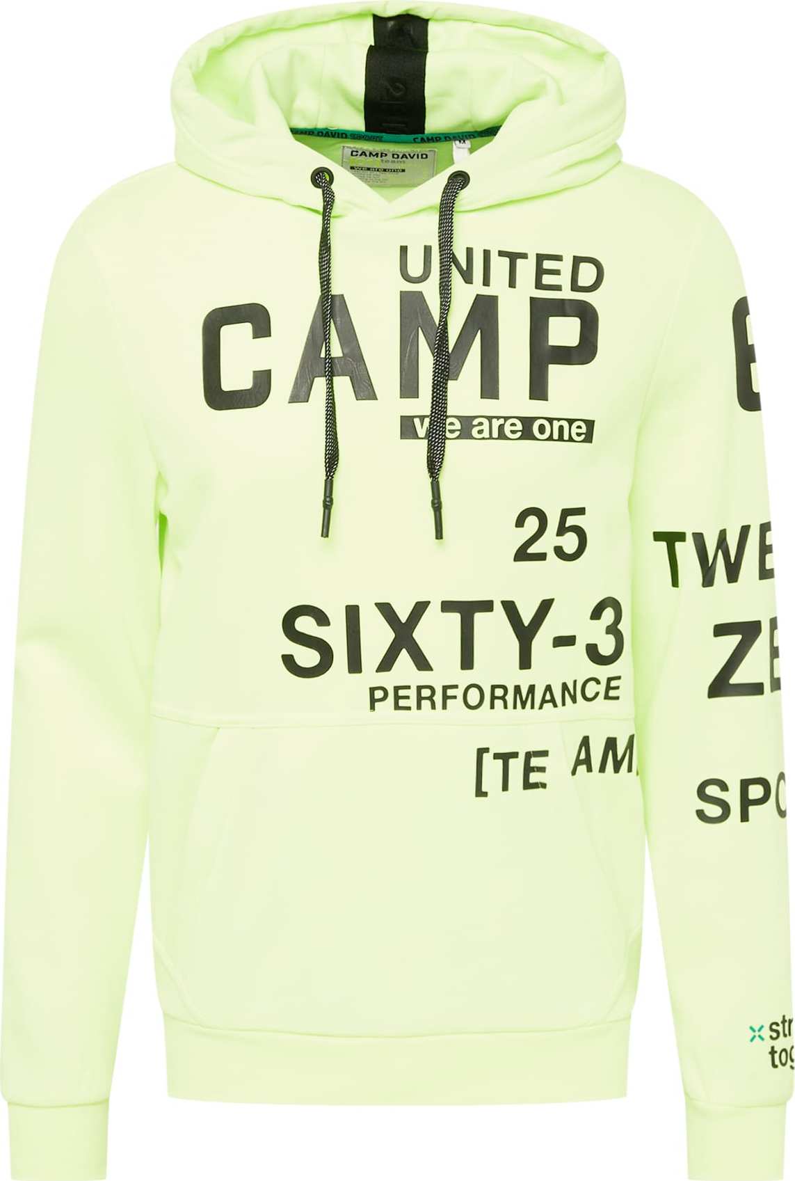 CAMP DAVID Mikina svítivě žlutá / černá