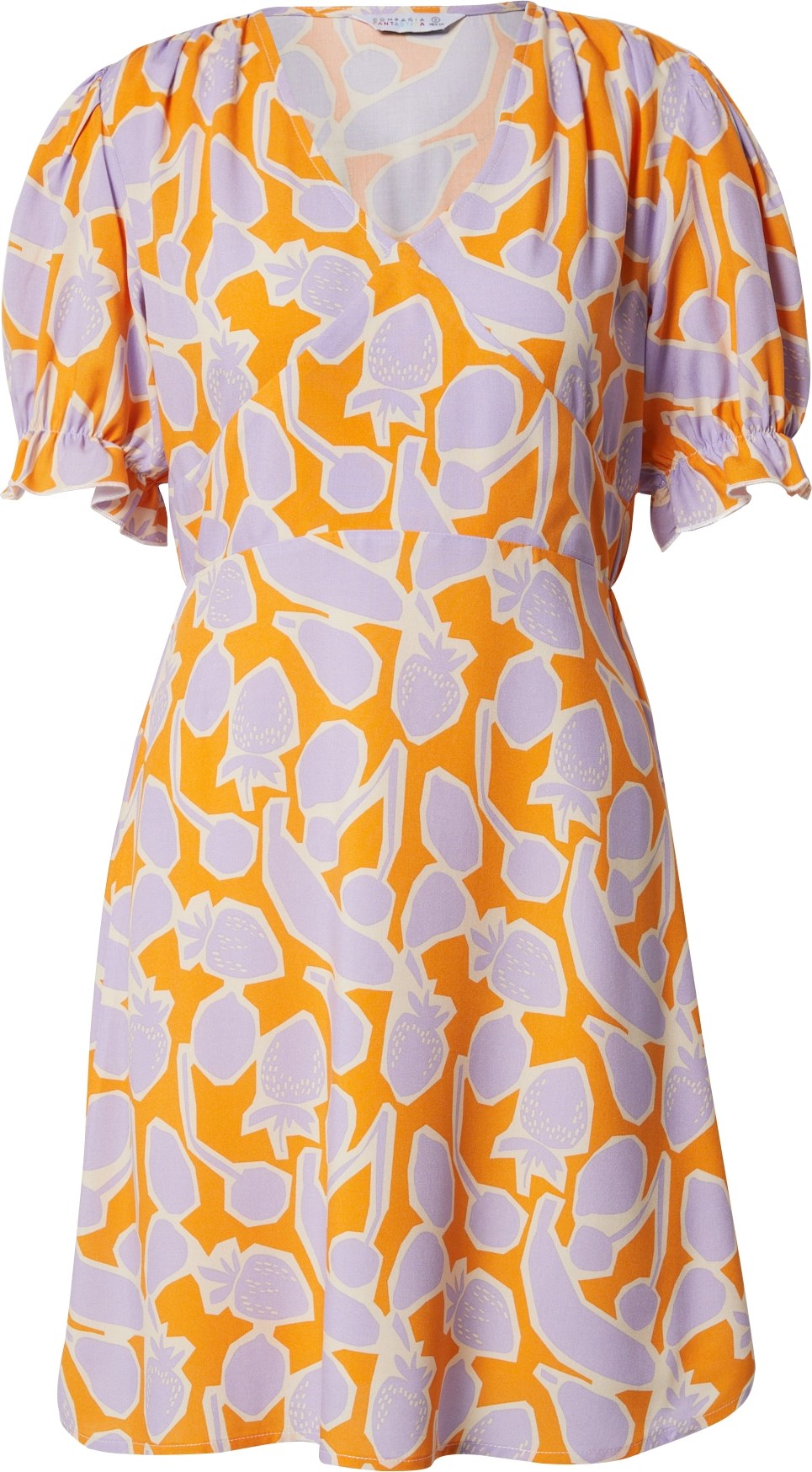 Compania Fantastica Letní šaty béžová / fialová / oranžová