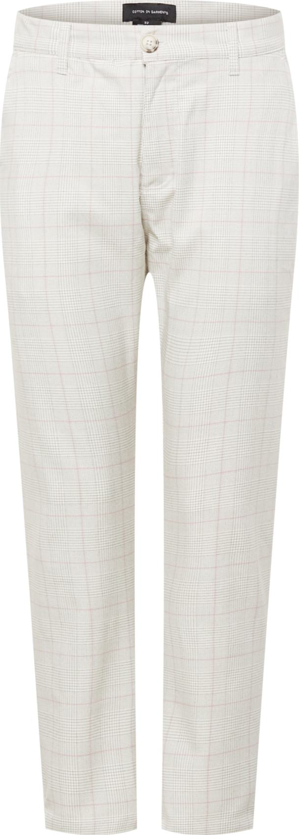 Cotton On Kalhoty 'Oxford' světle šedá / růžová / bílá