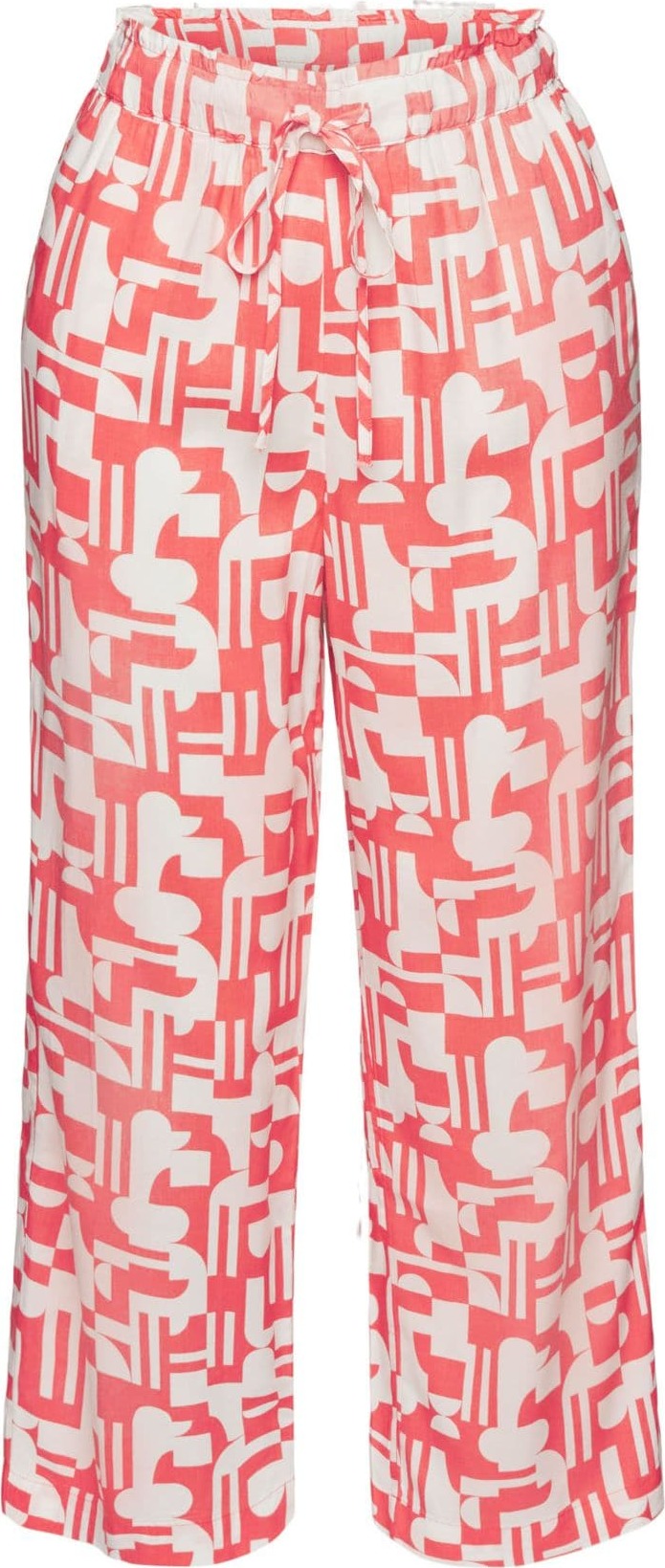 ESPRIT Pyžamové kalhoty korálová / bílá