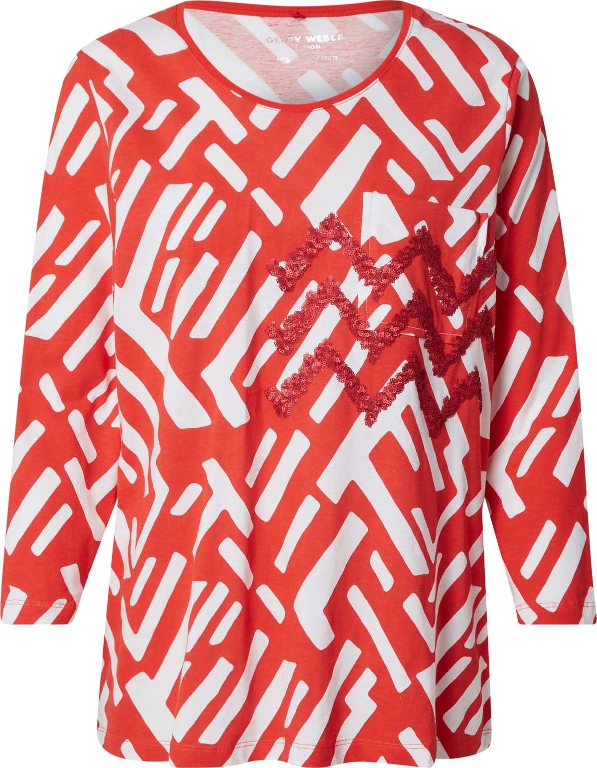 GERRY WEBER Tričko světle červená / bílá