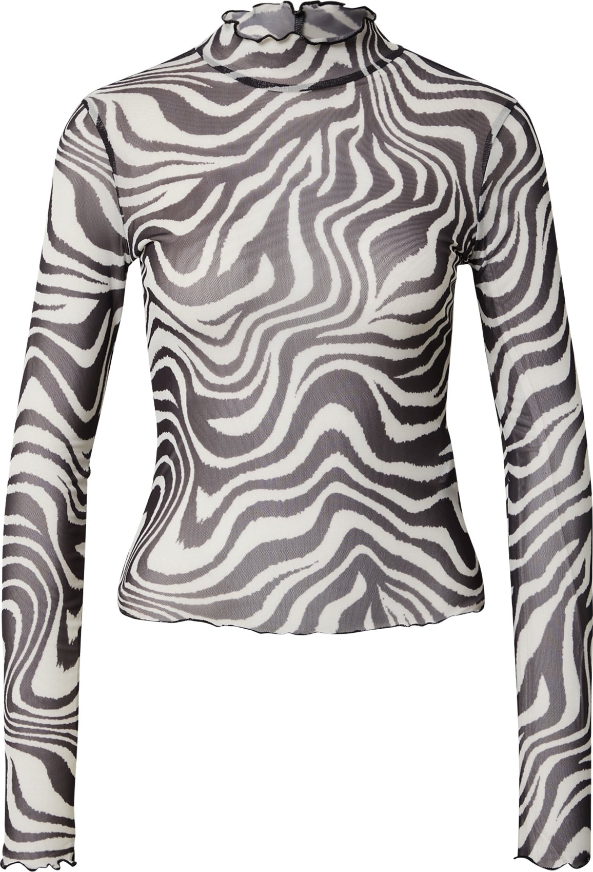 Gina Tricot Tričko 'Carro' tmavě hnědá / bílá