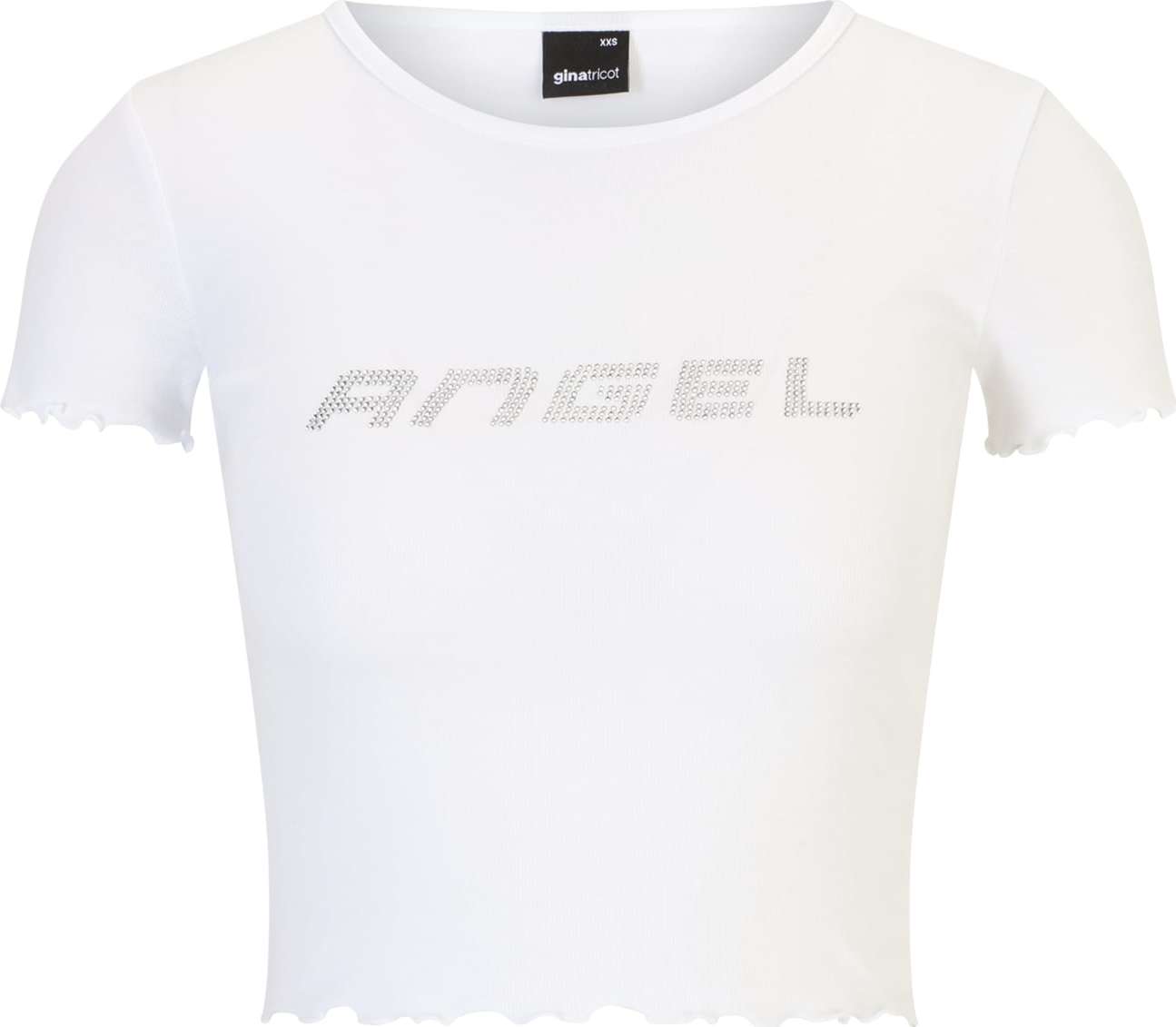 Gina Tricot Tričko 'Sandy' stříbrná / bílá
