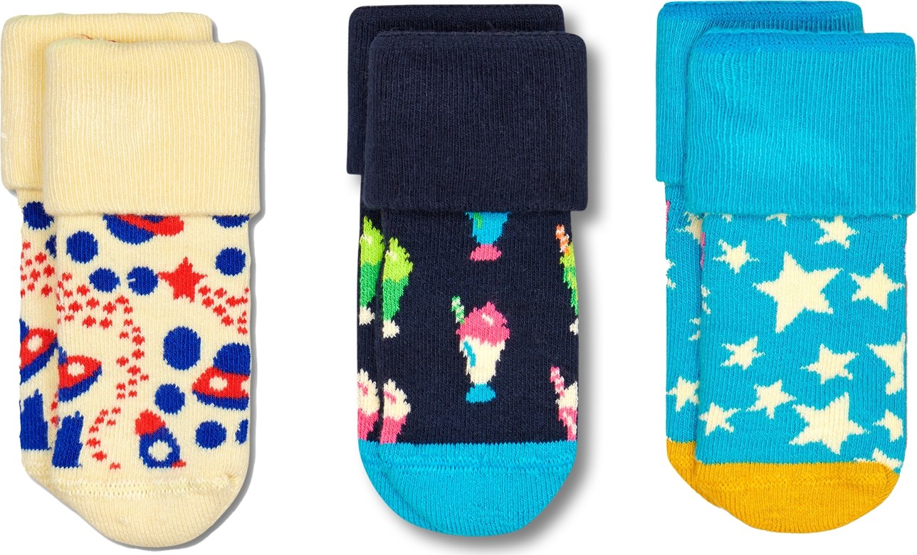 Happy Socks Ponožky 'Fun Times' námořnická modř / nebeská modř / světle žlutá / červená