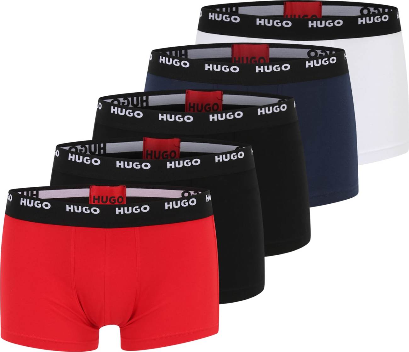 HUGO Boxerky námořnická modř / červená / černá / bílá