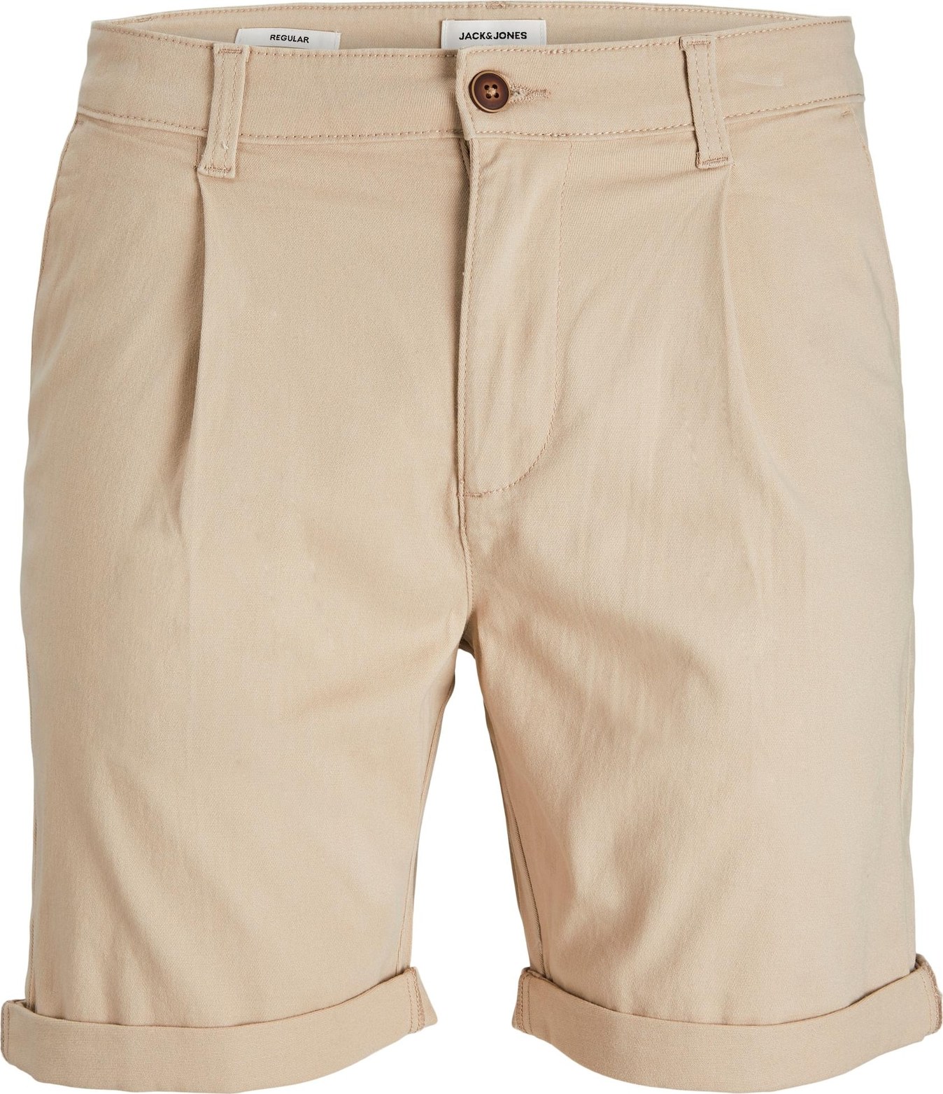 JACK & JONES Kalhoty se sklady v pase 'Dave' tmavě béžová