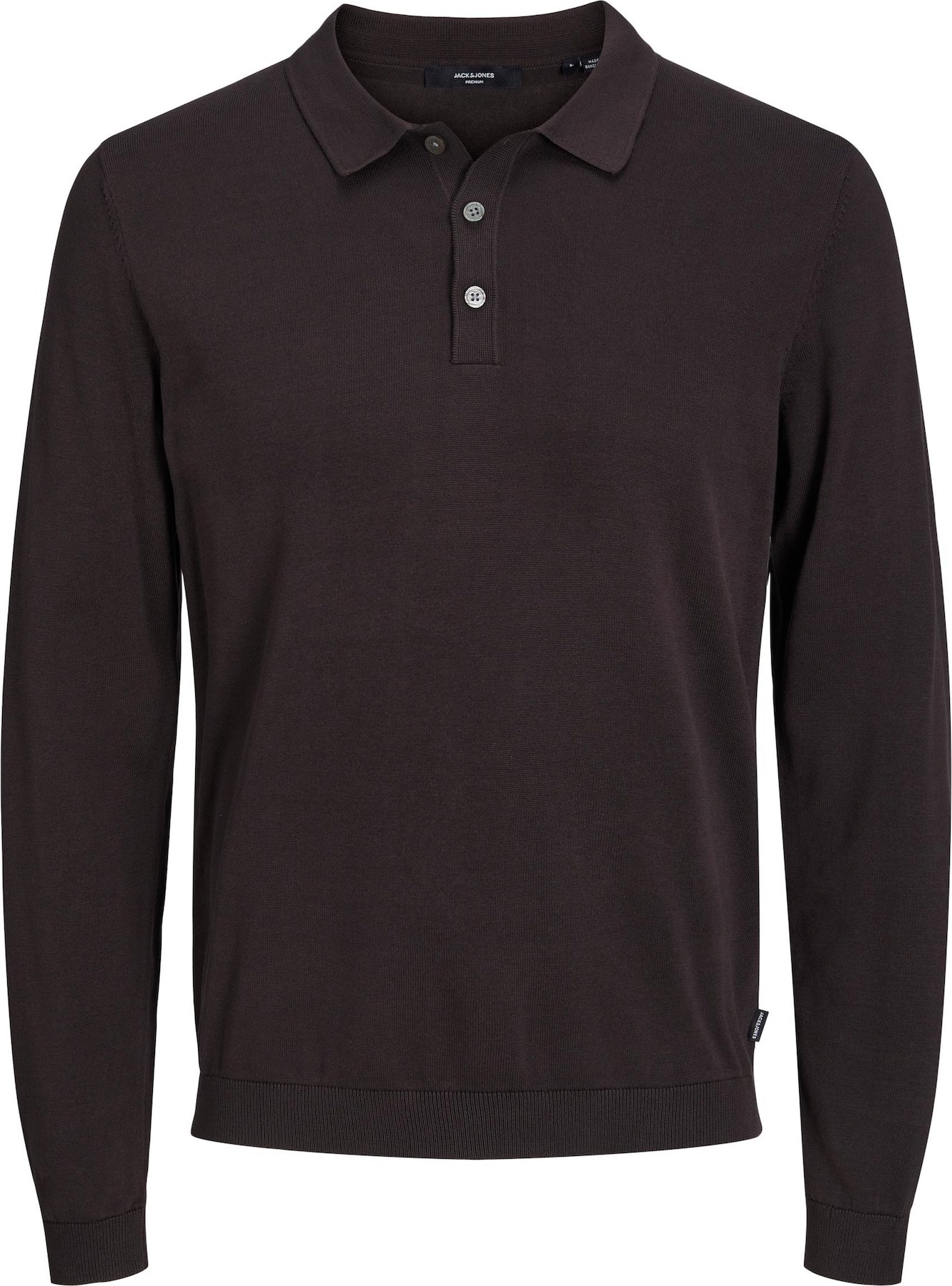 JACK & JONES Svetr 'BLAIGOR' čokoládová / černá / bílá