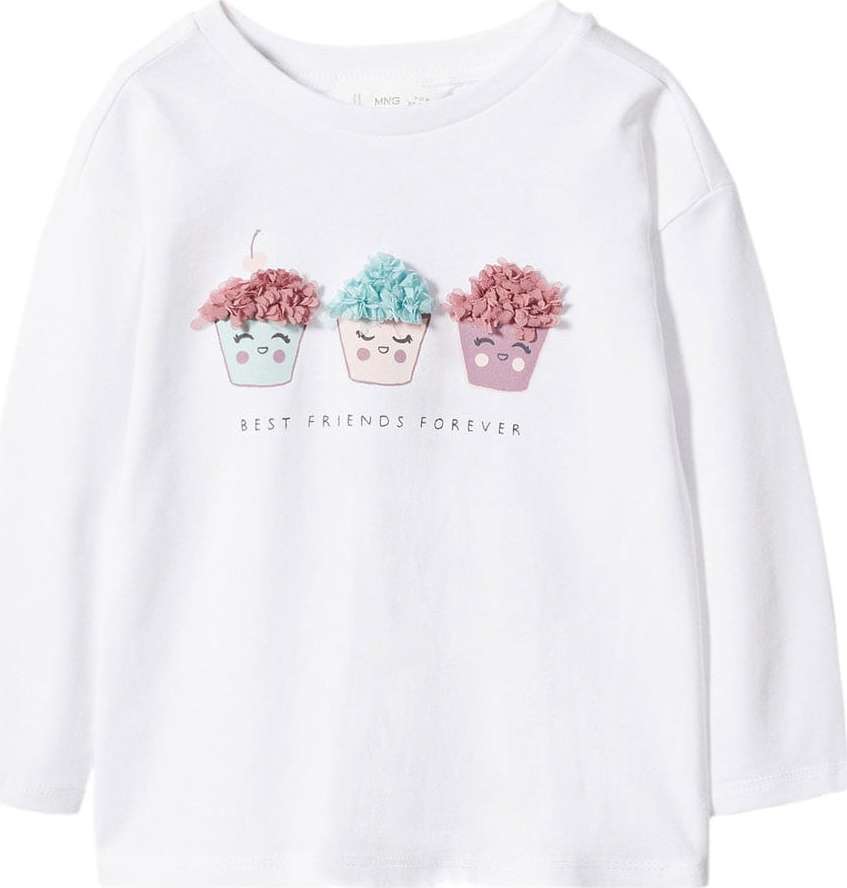 MANGO KIDS Tričko 'CUPCAKE' tyrkysová / starorůžová / černá / bílá