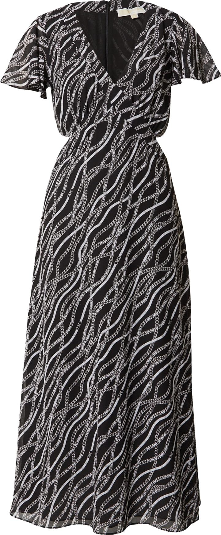 MICHAEL Michael Kors Šaty 'CHAIN' černá / bílá