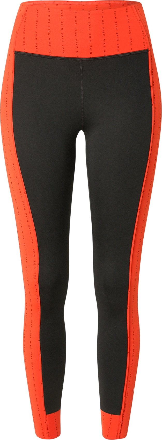 NIKE Sportovní kalhoty oranžová / černá