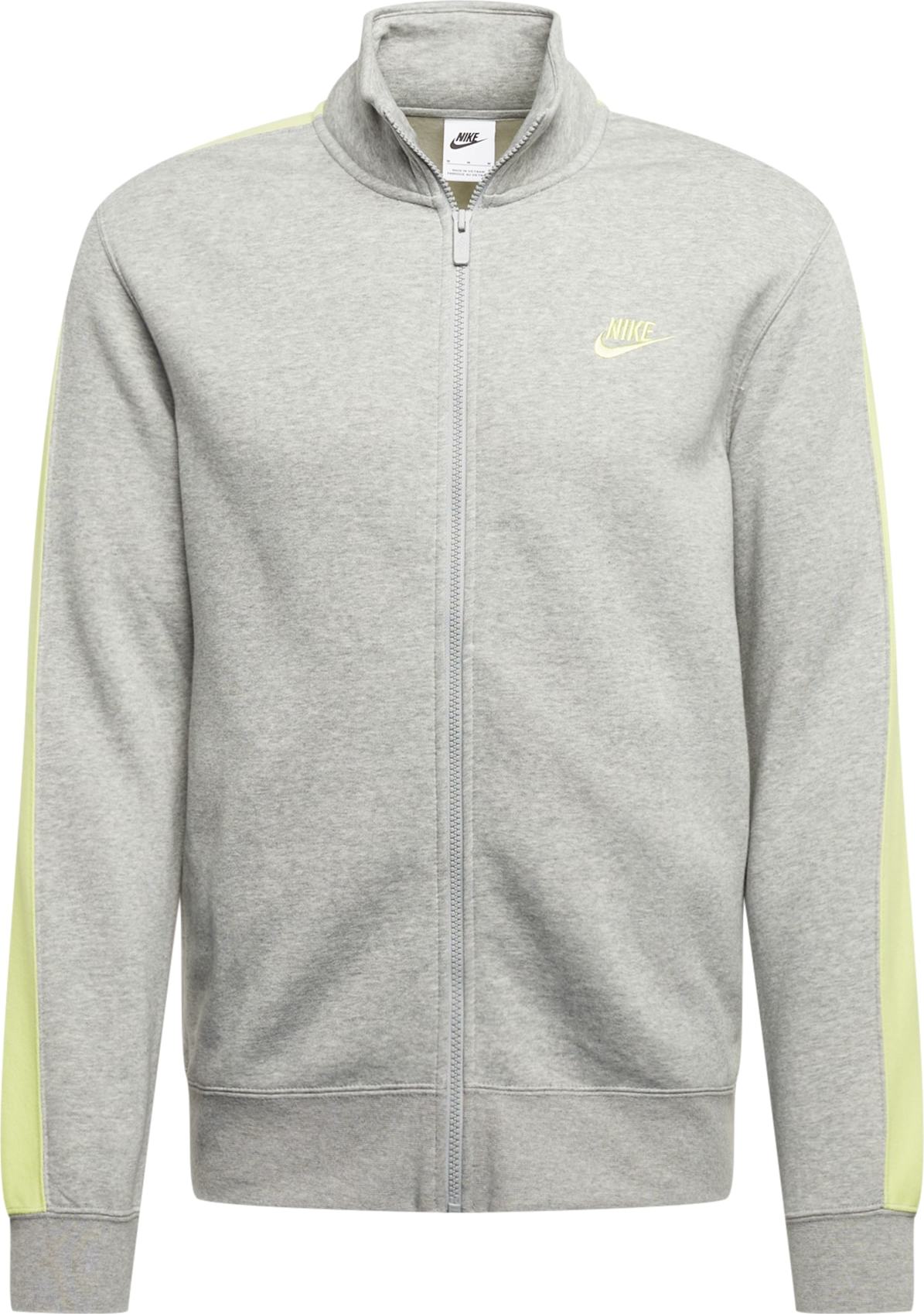 Nike Sportswear Mikina světle žlutá / šedý melír