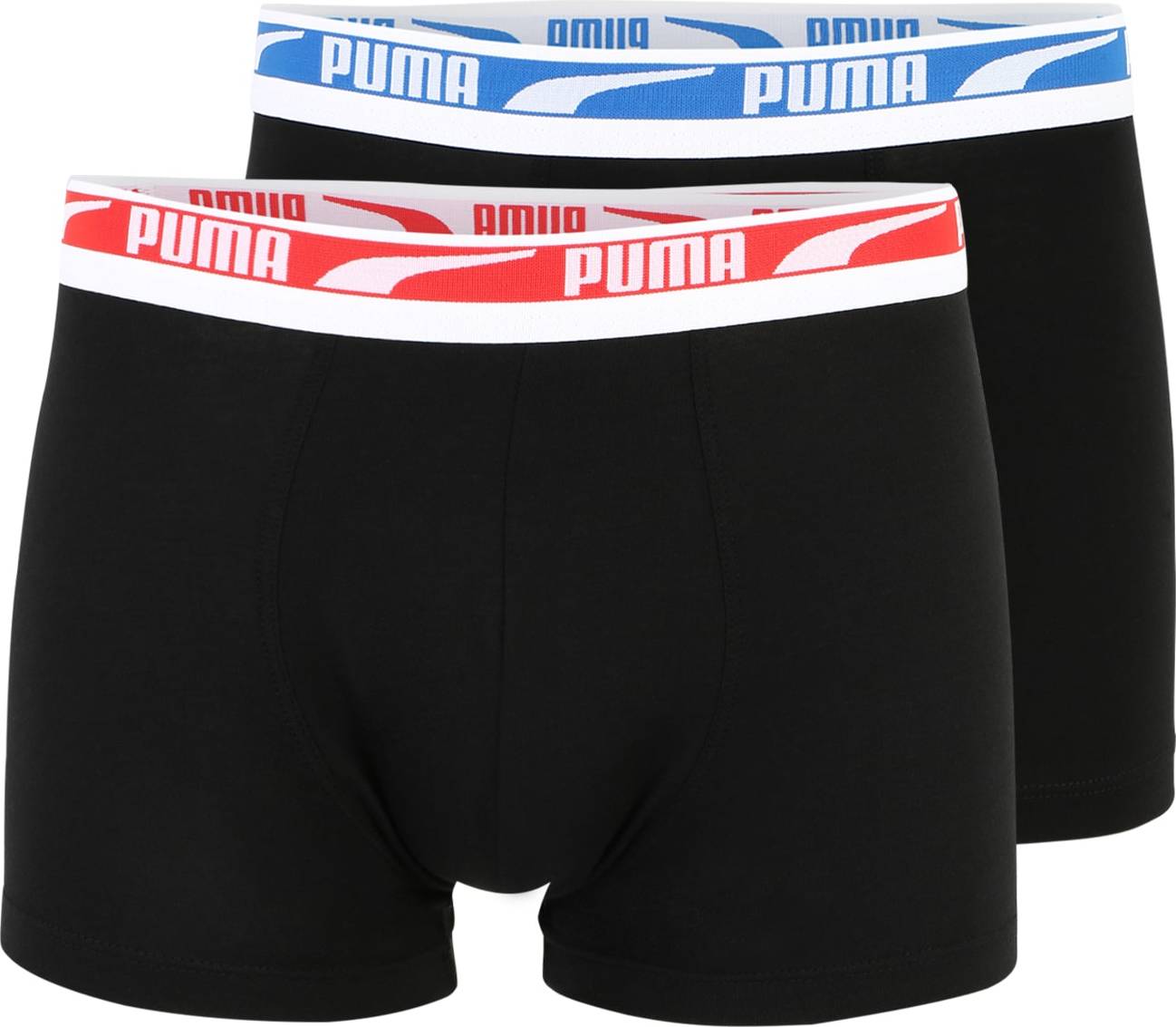 PUMA Boxerky modrá / světle červená / černá / bílá