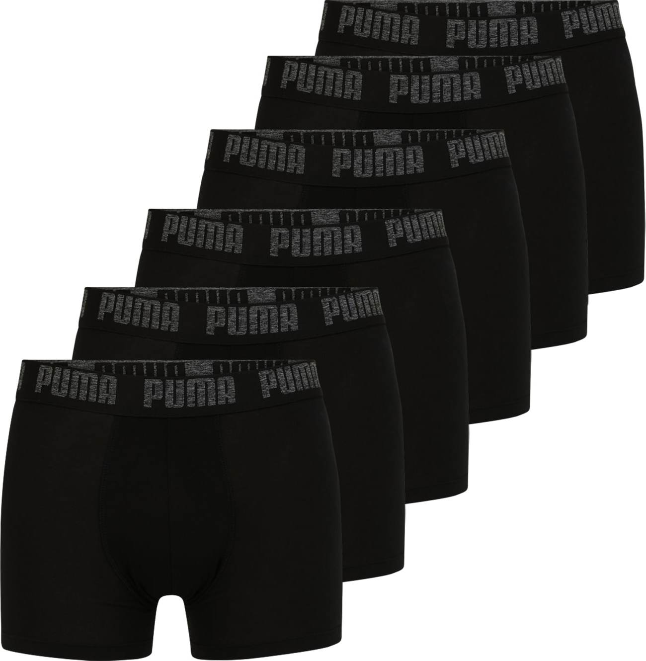 PUMA Boxerky šedý melír / černá