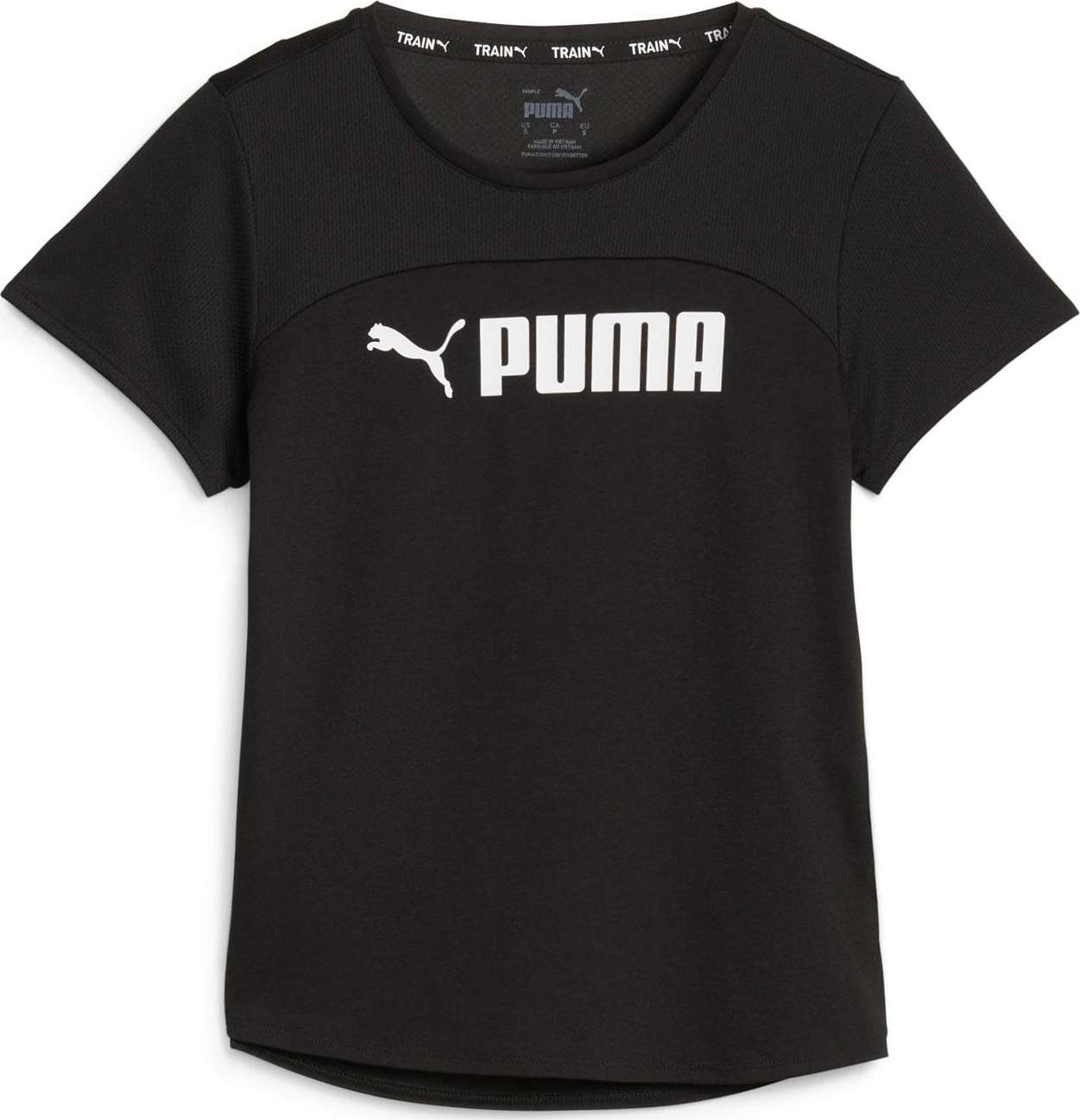 PUMA Funkční tričko černá / bílá