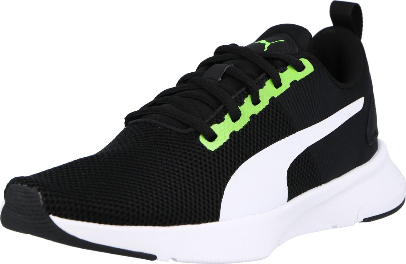 PUMA Sportovní boty 'Flyer Runner' svítivě zelená / černá / bílá