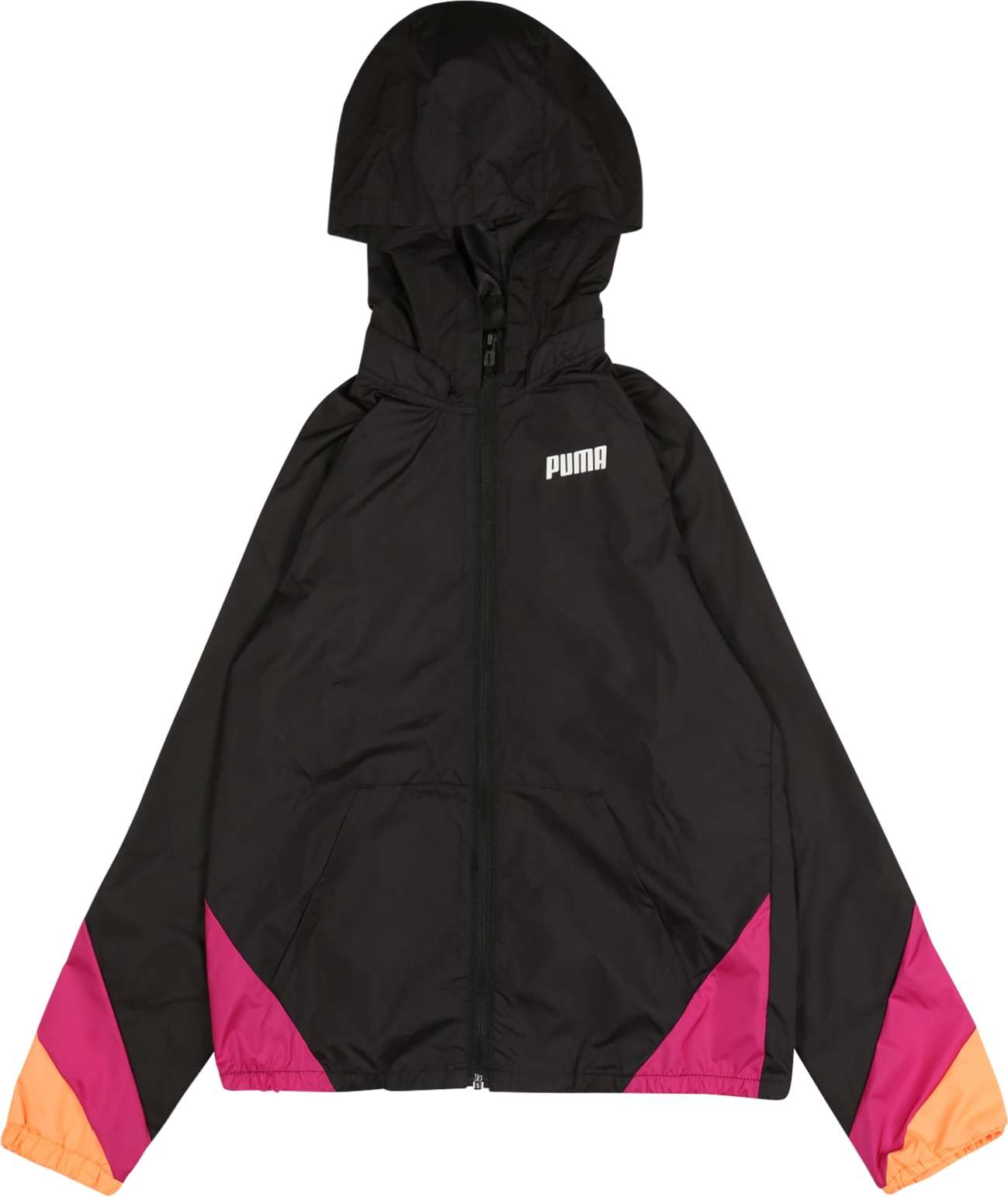 PUMA Sportovní bunda jasně oranžová / pitaya / černá / bílá