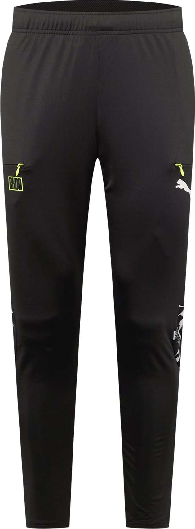 PUMA Sportovní kalhoty žlutá / černá / bílá
