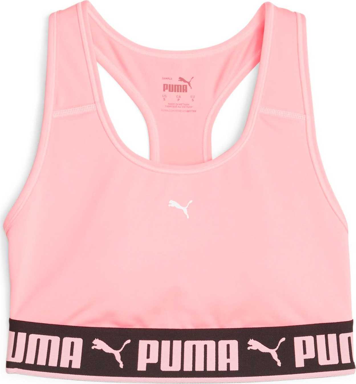 PUMA Sportovní podprsenka pink / černá / bílá