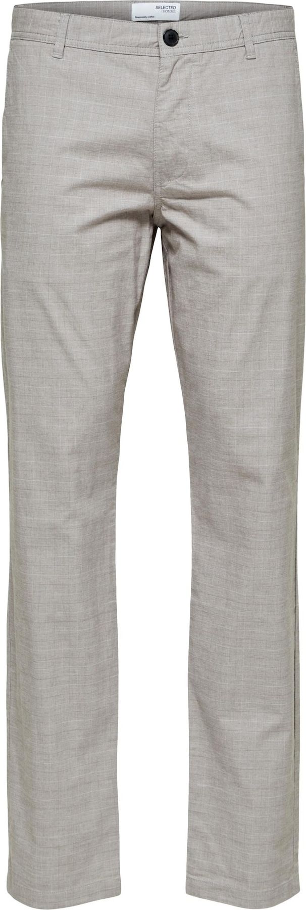 SELECTED HOMME Chino kalhoty světle šedá / bílá