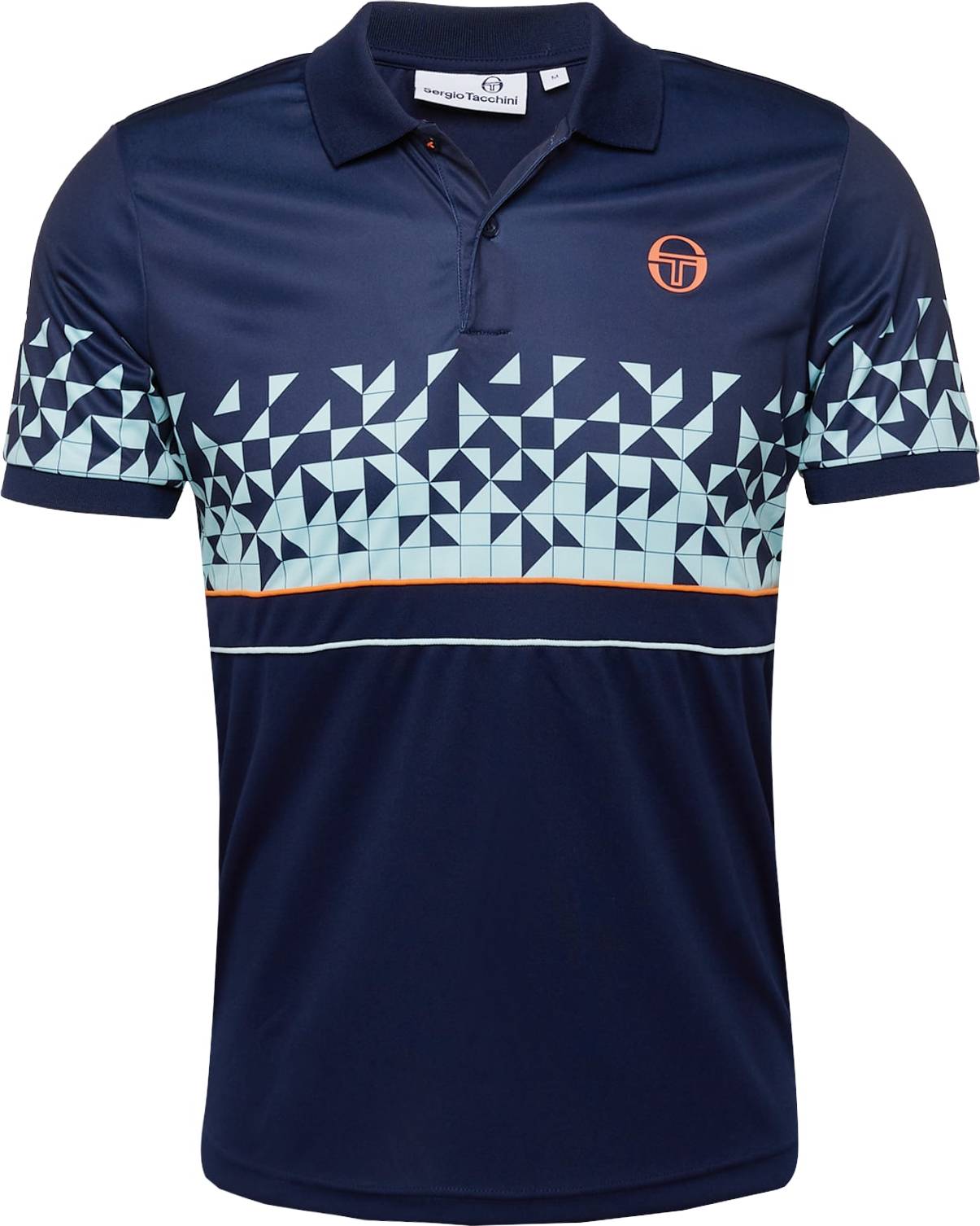 Sergio Tacchini Funkční tričko 'DISPERSA' námořnická modř / světlemodrá / oranžová