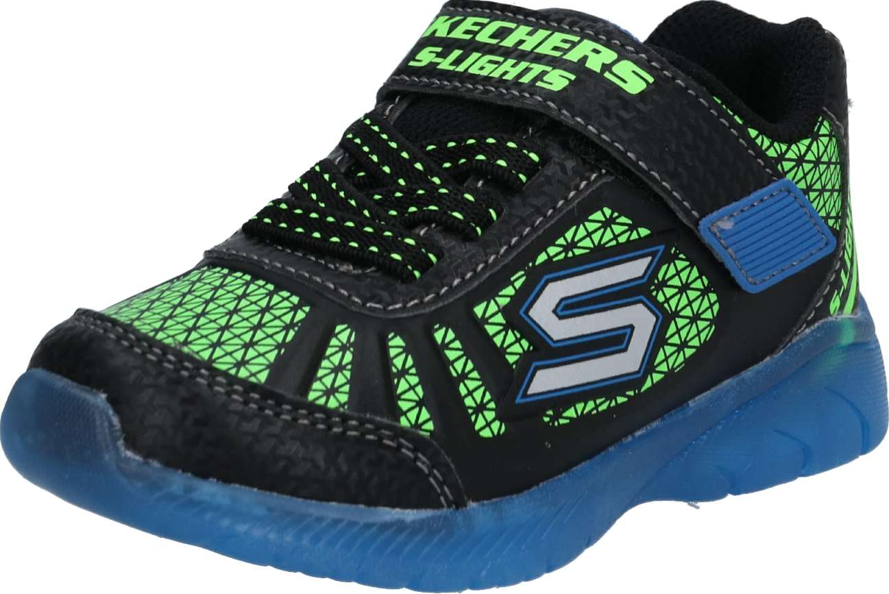 SKECHERS Tenisky královská modrá / svítivě zelená / černá