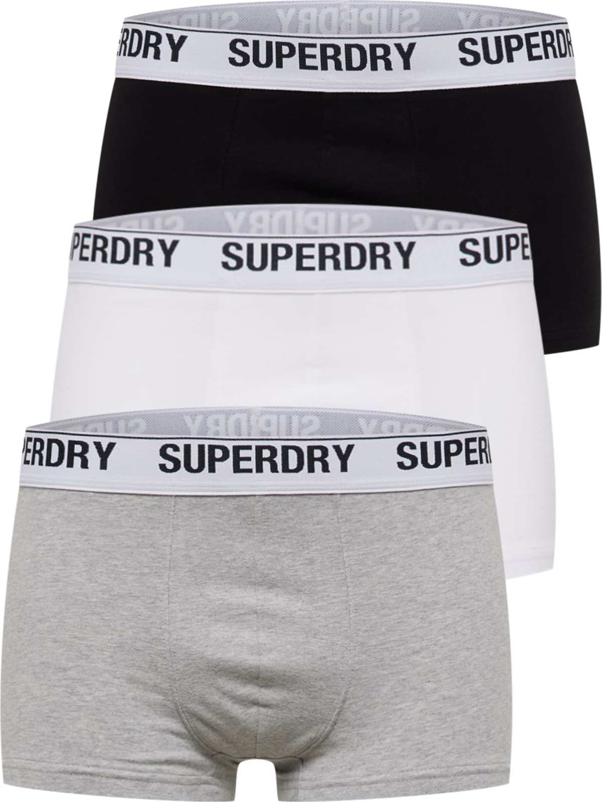 Superdry Boxerky šedý melír / černá / bílá