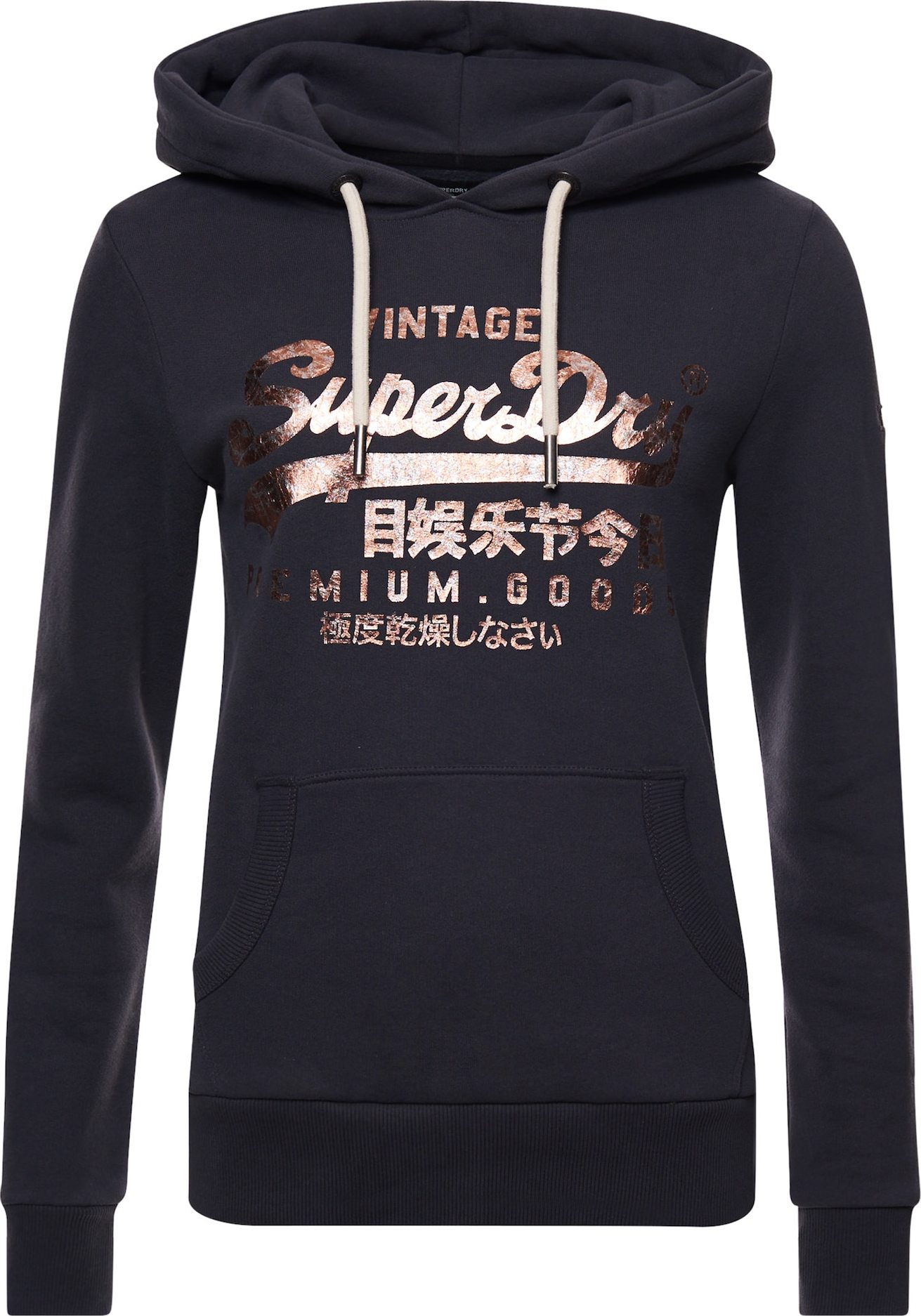 Superdry Mikina růžově zlatá / antracitová