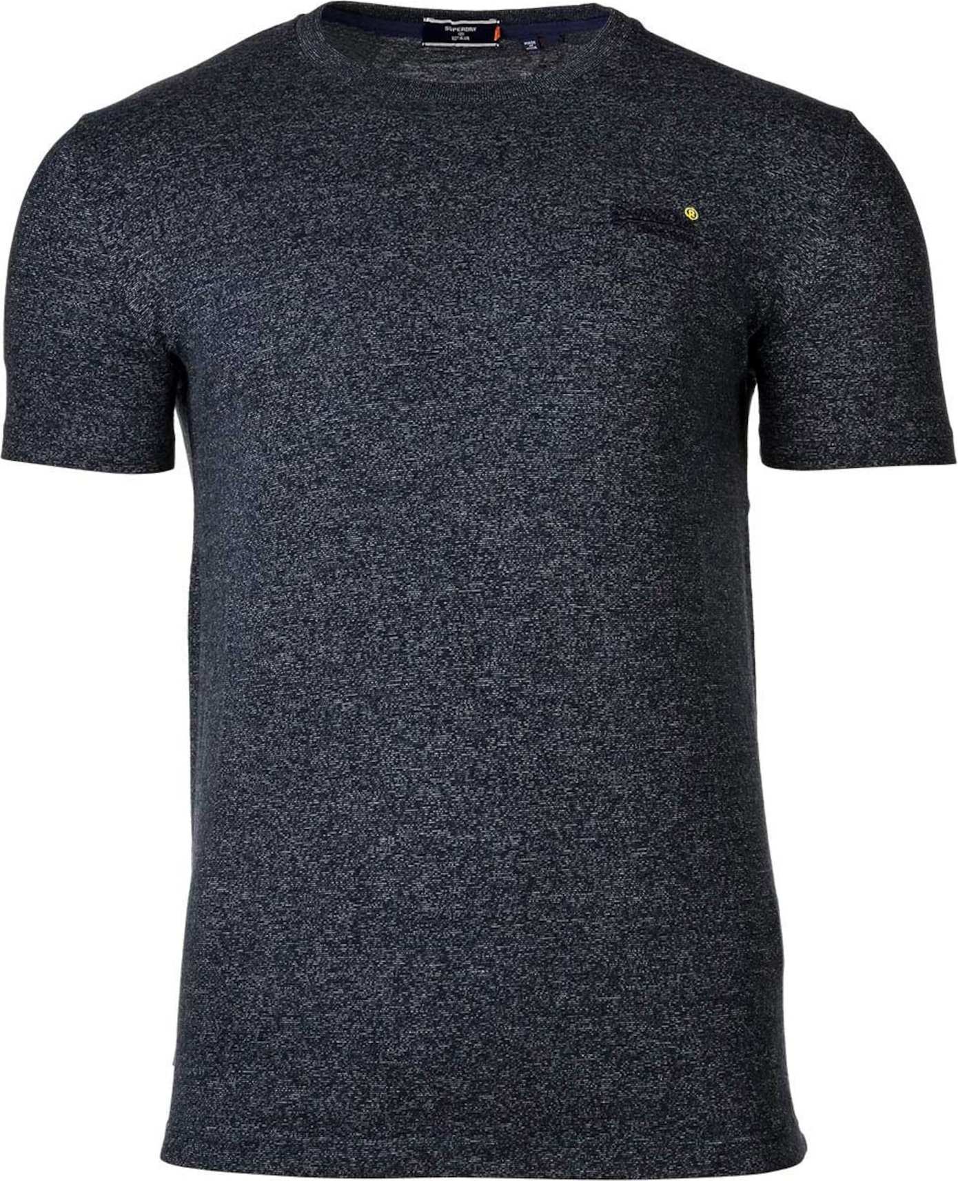 Superdry Tričko modrý melír / čokoládová / žlutá
