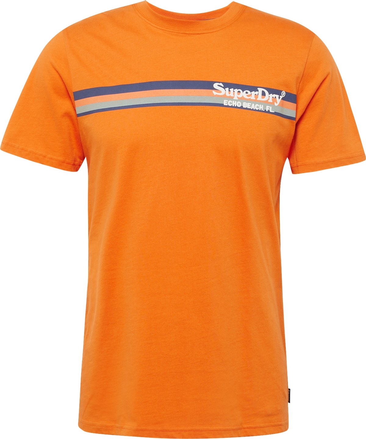 Superdry Tričko námořnická modř / šedá / oranžová / bílá