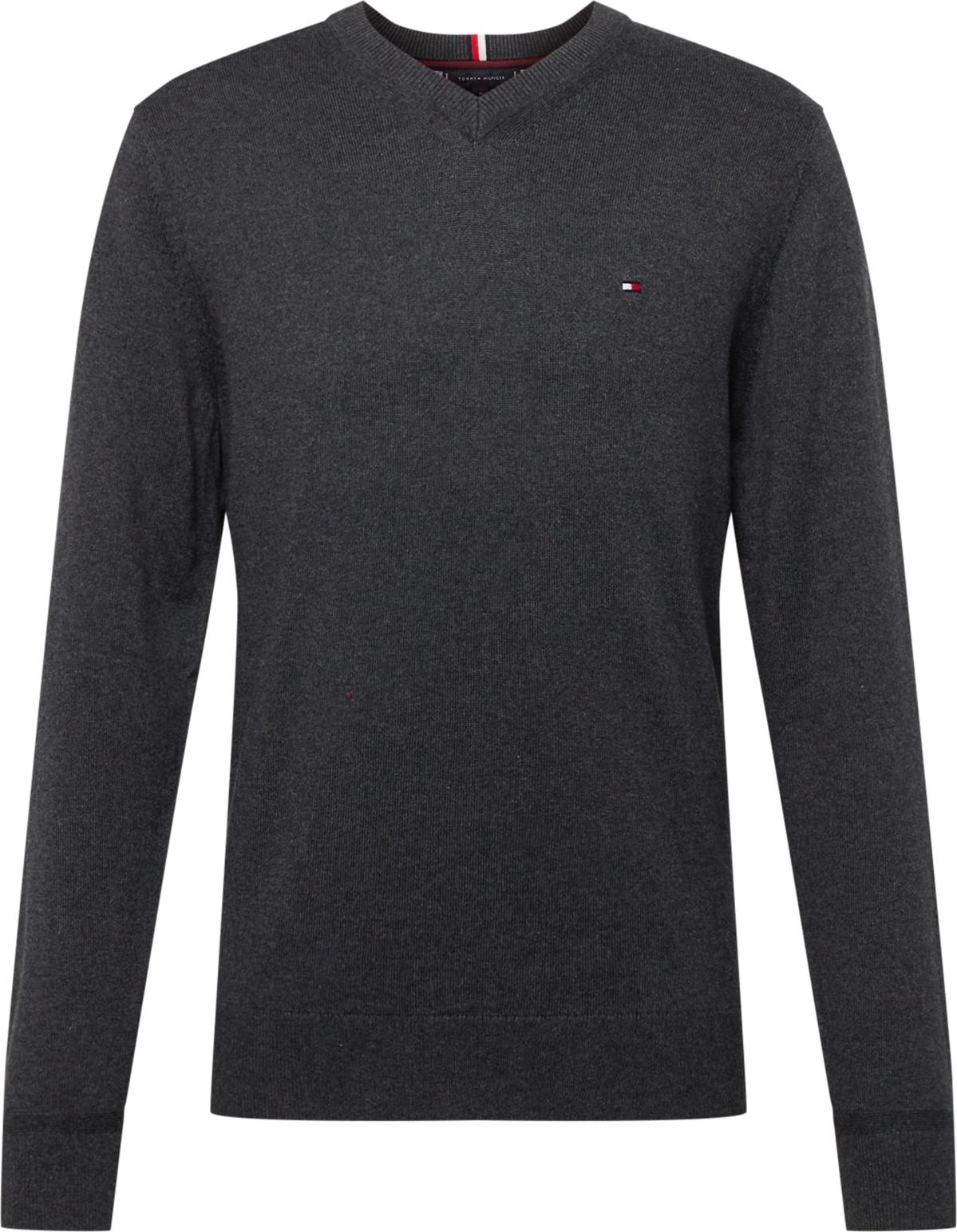 TOMMY HILFIGER Svetr námořnická modř / tmavě šedá / červená / bílá