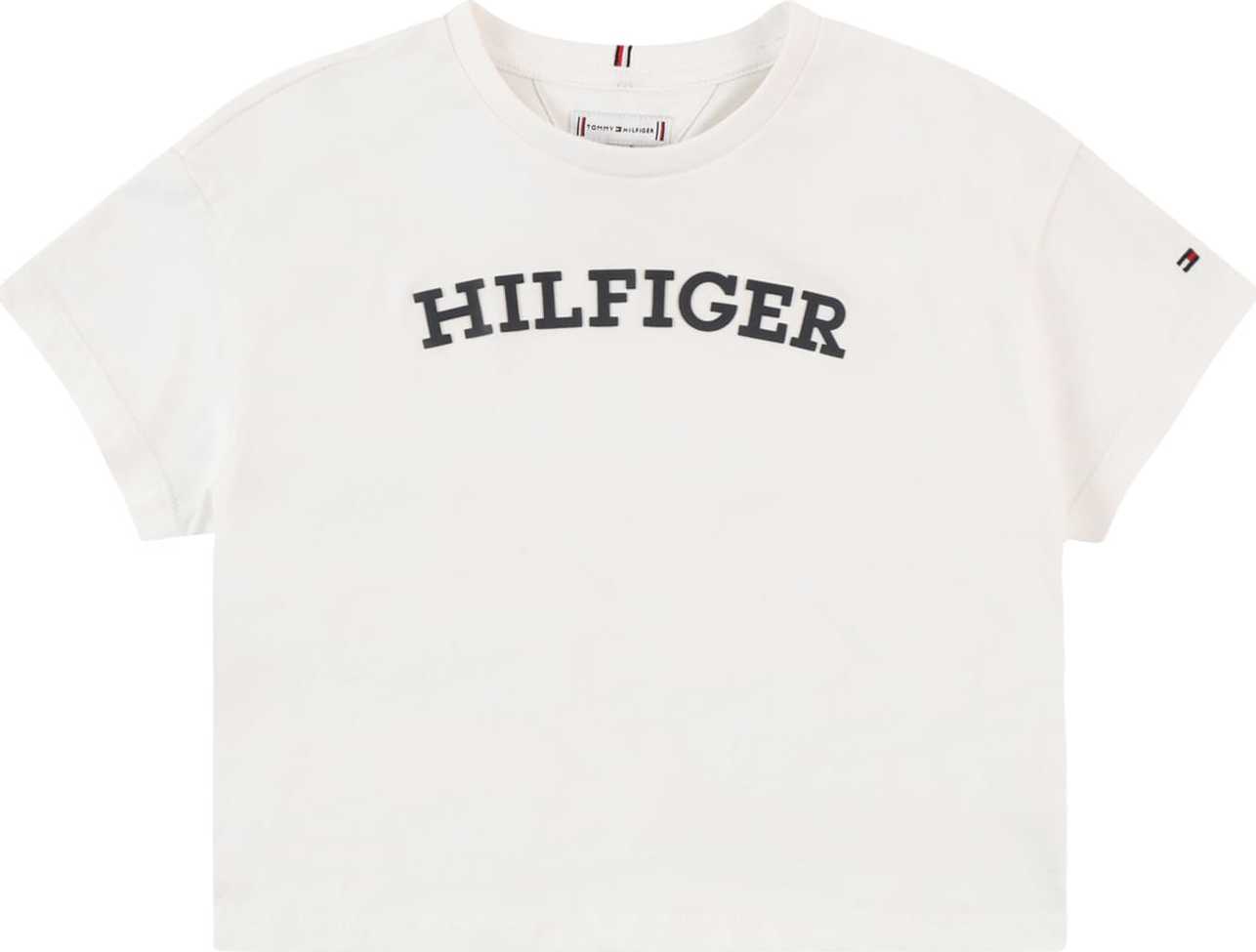 TOMMY HILFIGER Tričko černá / bílá