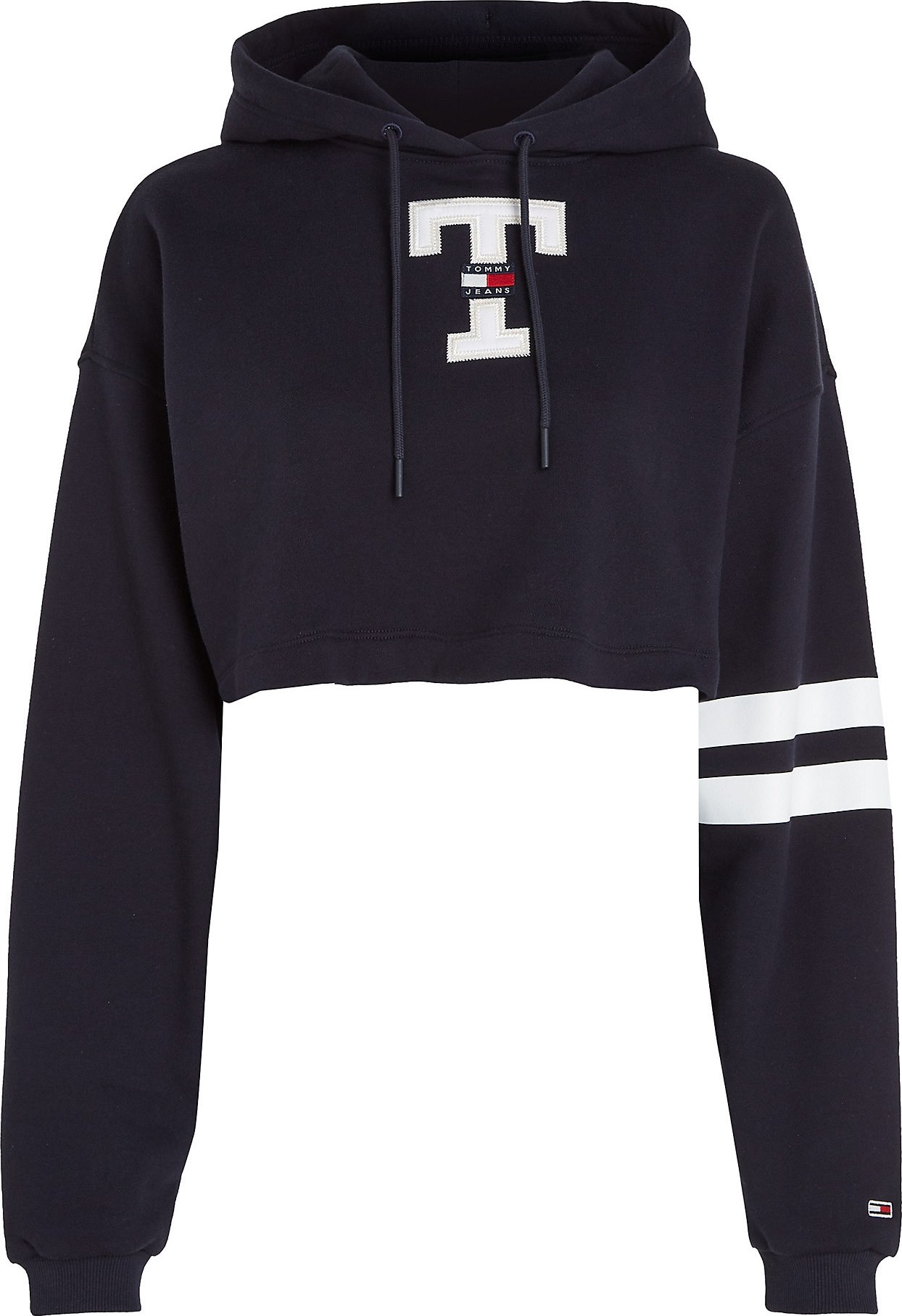 Tommy Jeans Mikina 'Letterman' noční modrá / červená / bílá