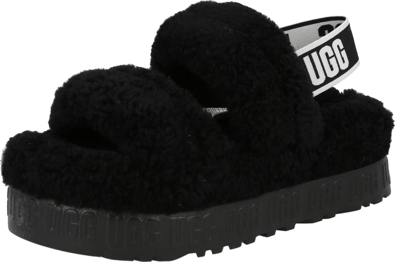 UGG Pantofle 'Fluffita' černá / bílá