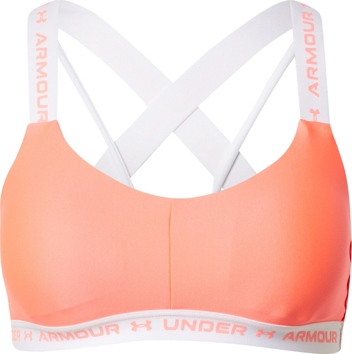 UNDER ARMOUR Sportovní podprsenka lososová / bílá