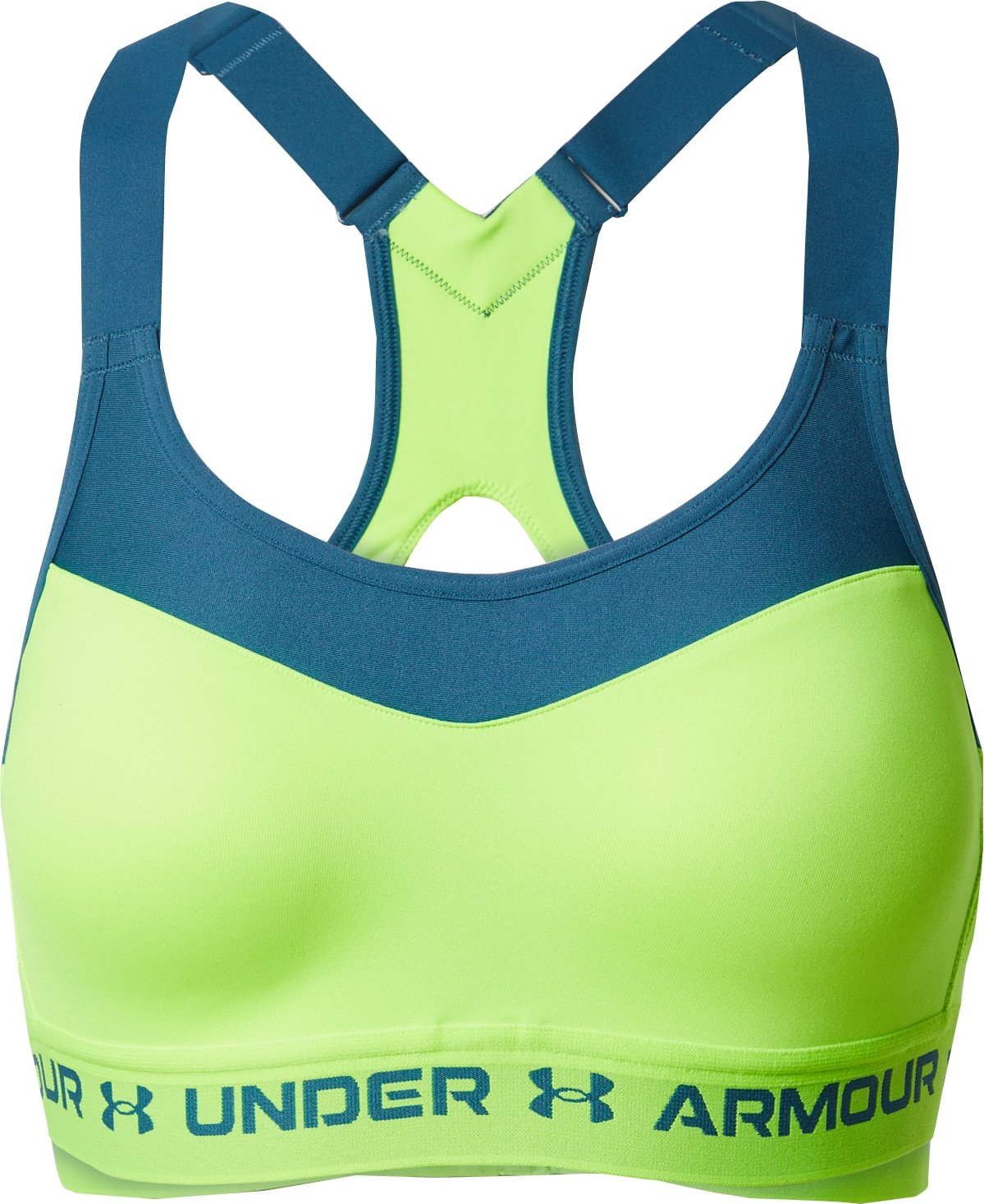 UNDER ARMOUR Sportovní podprsenka nebeská modř / světle zelená